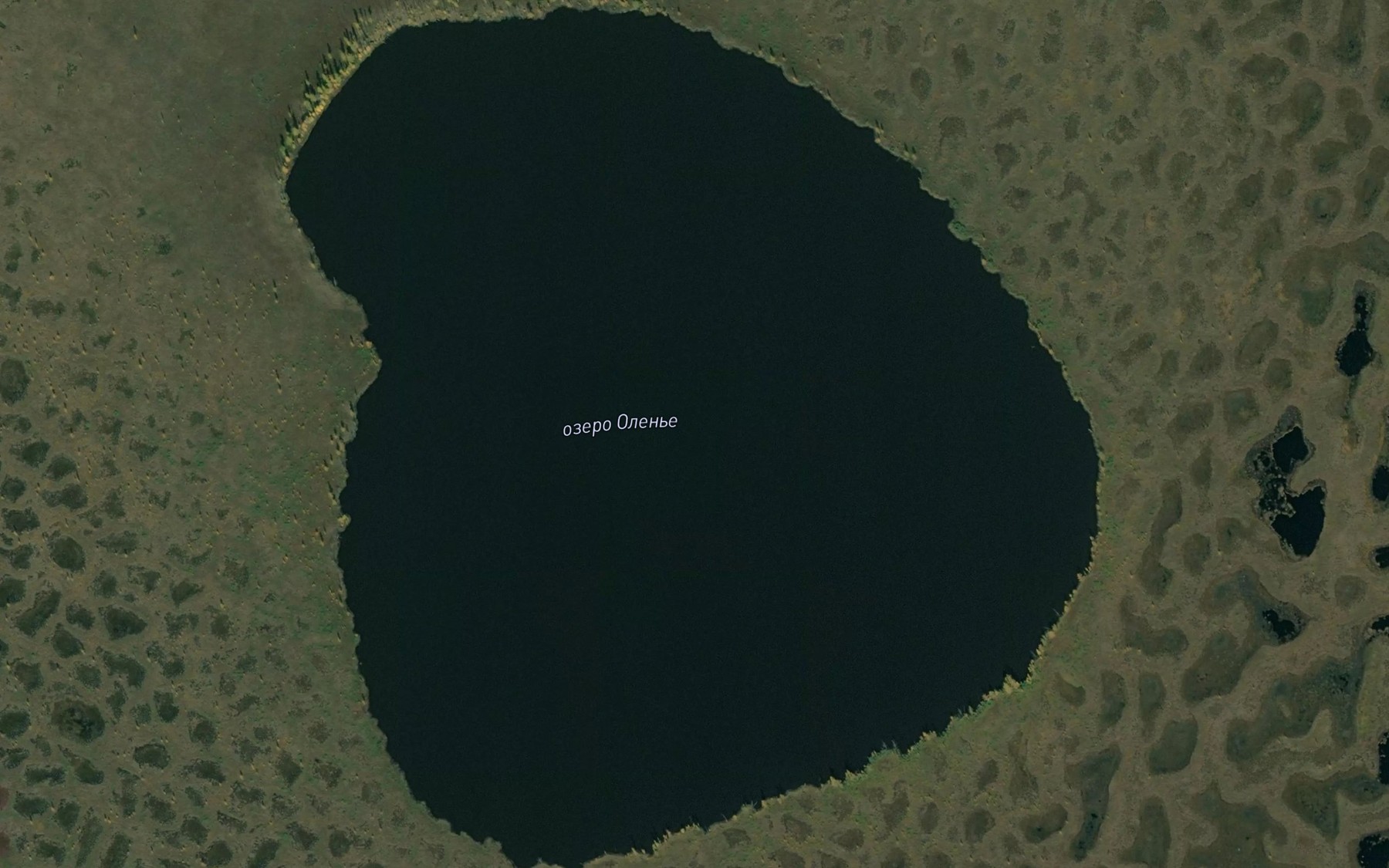 Satellite map of the Ozero Olen'ye