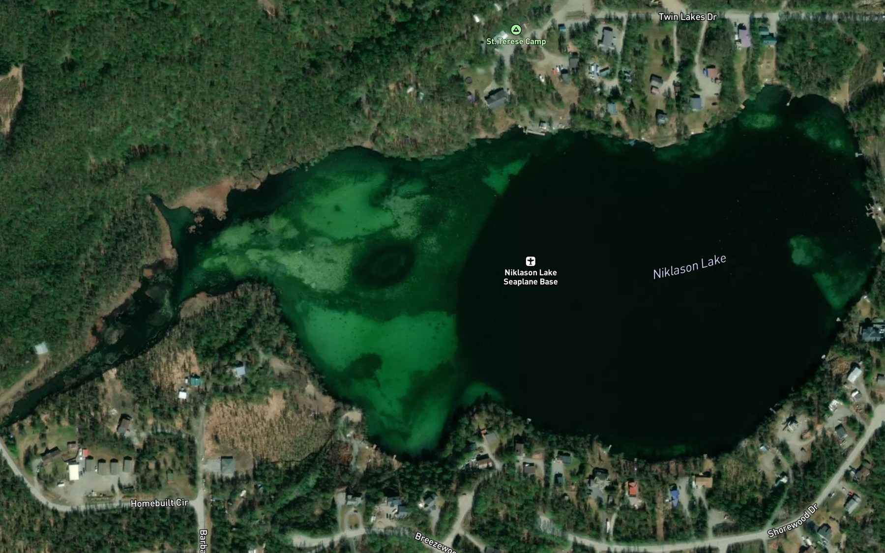 Satellite map of the Neklason Lake