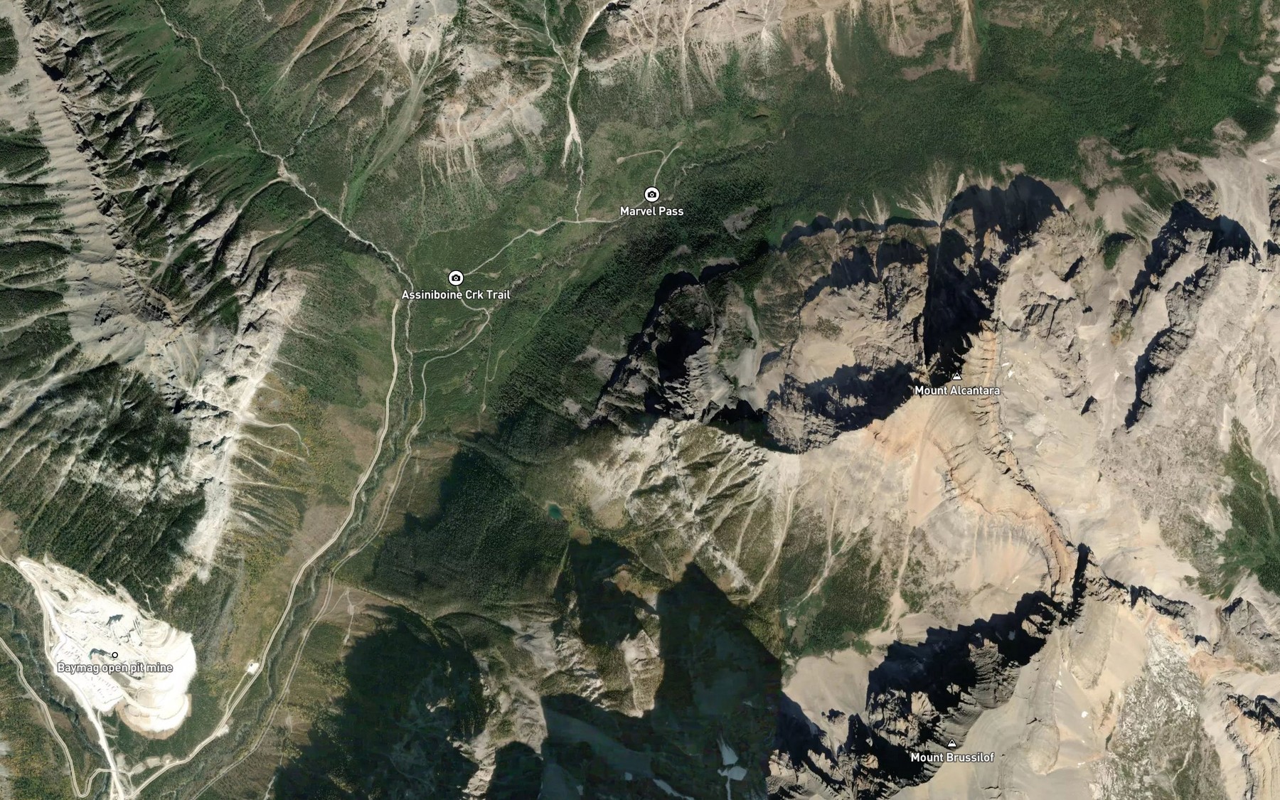 Satellite map of the Eon Creek