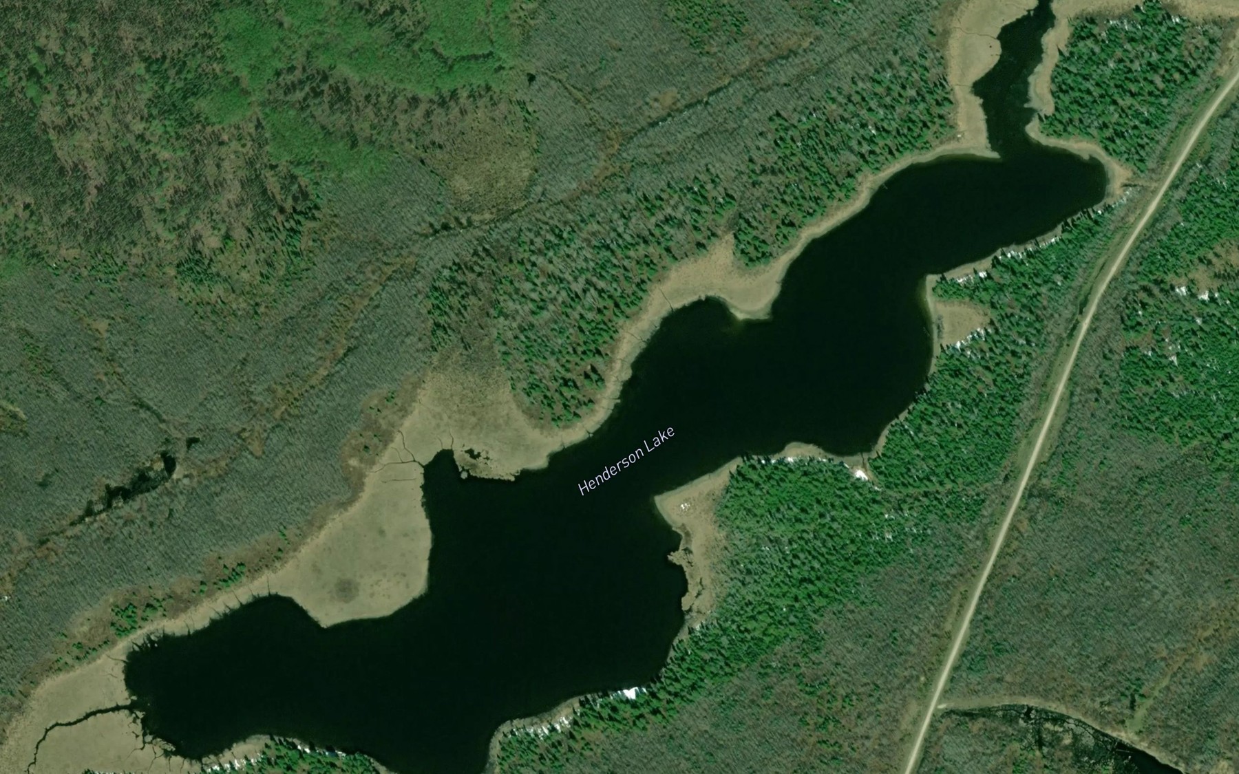 Satellite map of the Henderson Lake