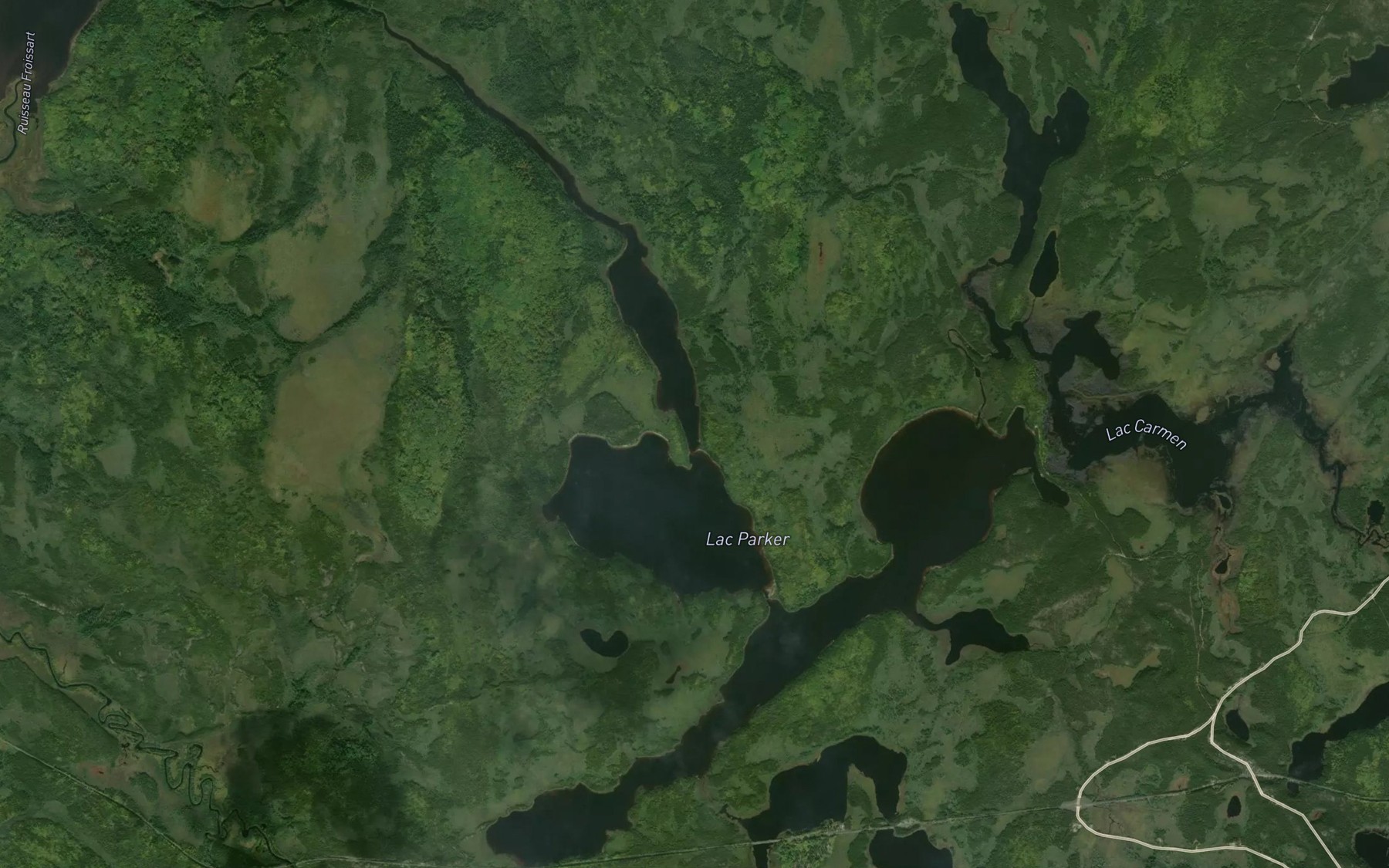 Satellite map of the Lac Parker