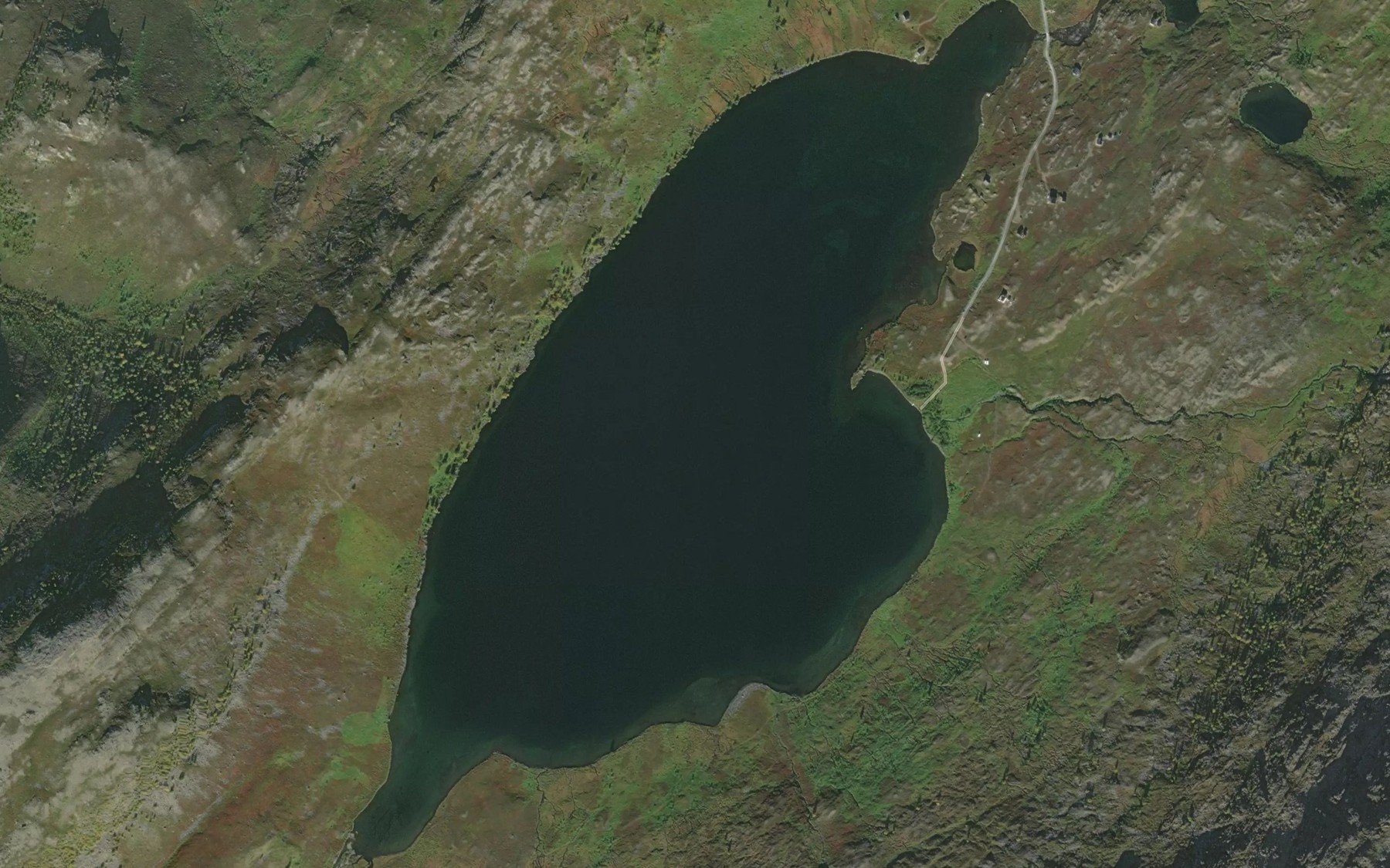 Satellite map of the Nedre Neverfjordvatnet