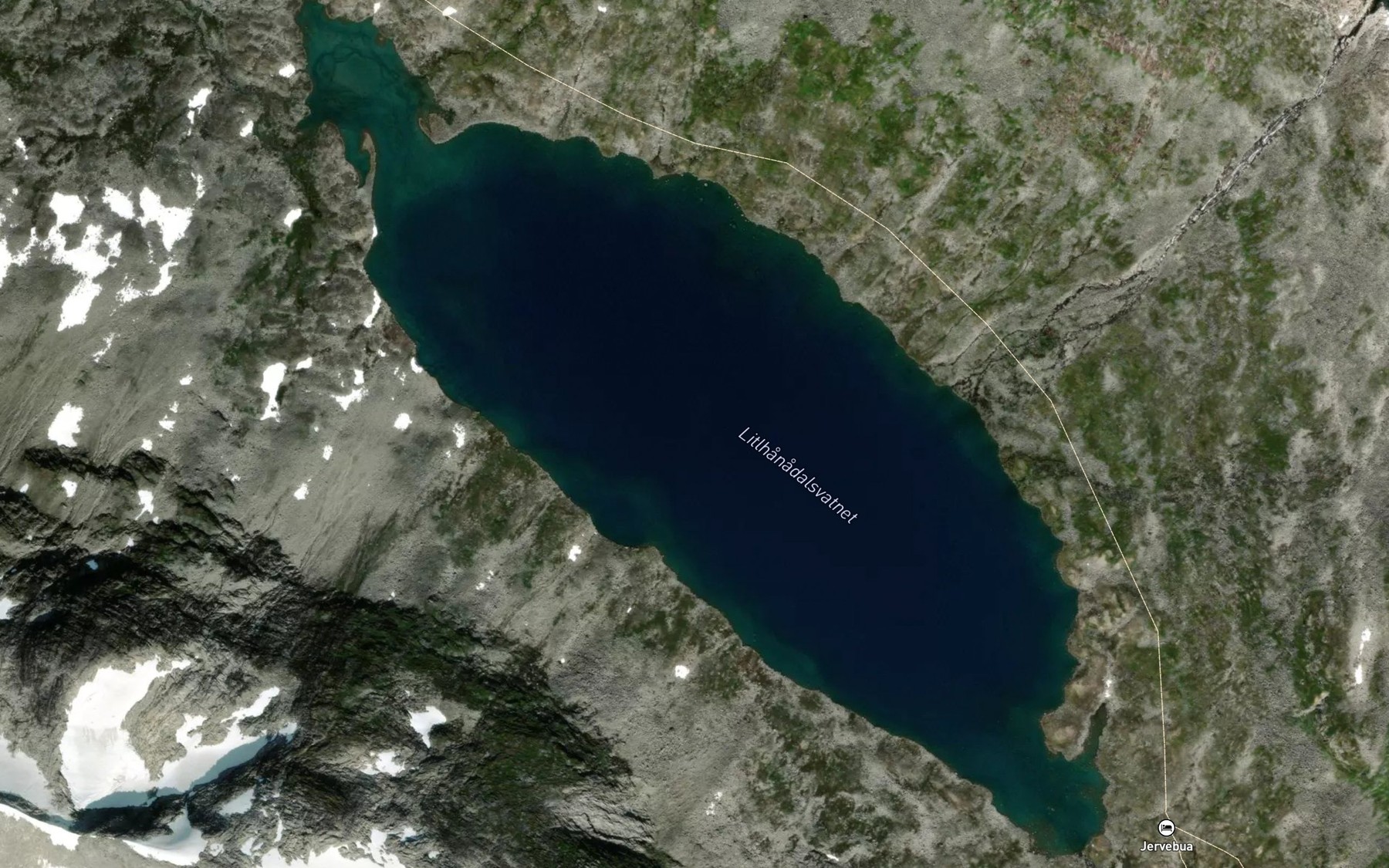Satellite map of the Litlhanadalsvatnet