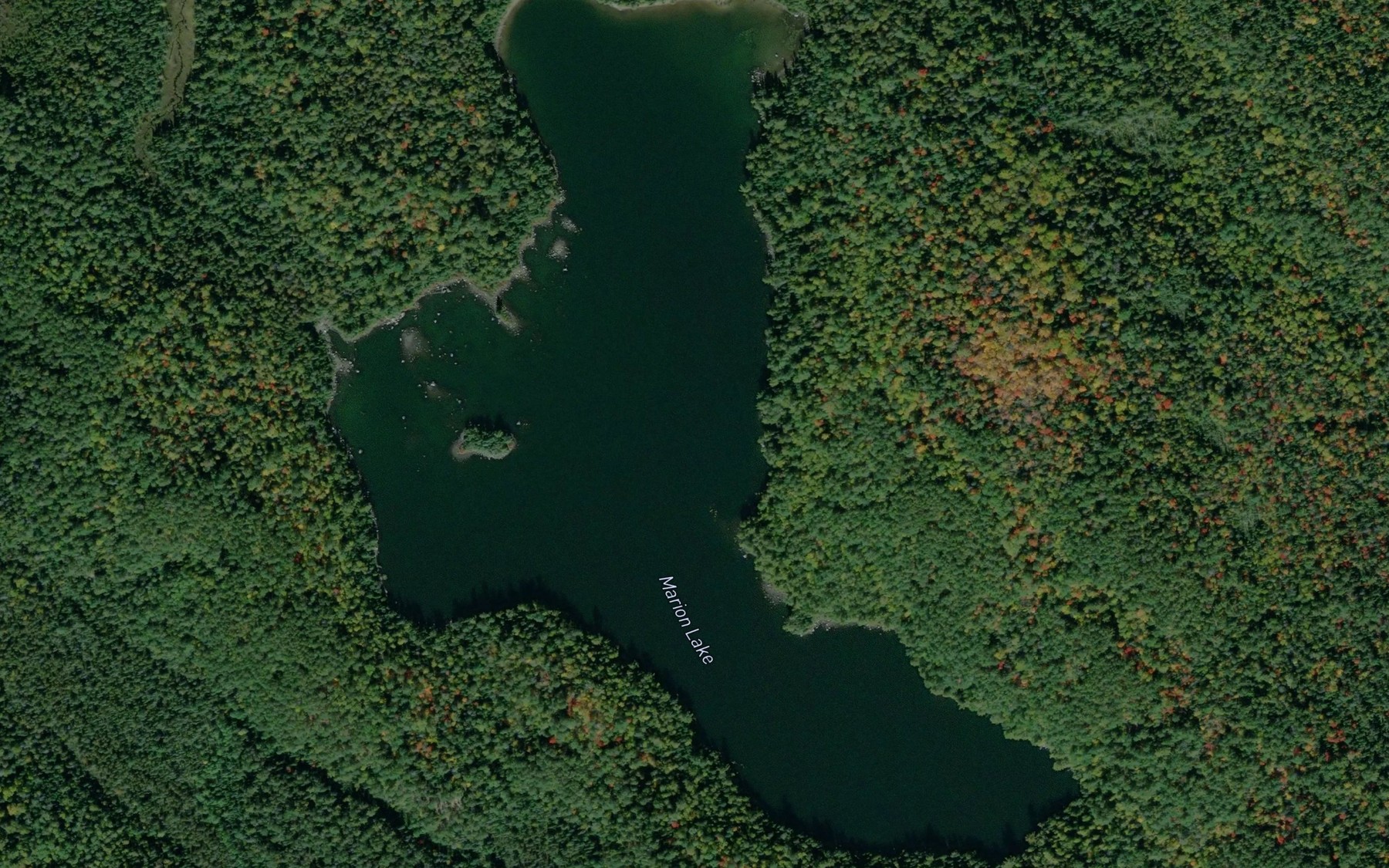 Satellite map of the Marion Lake