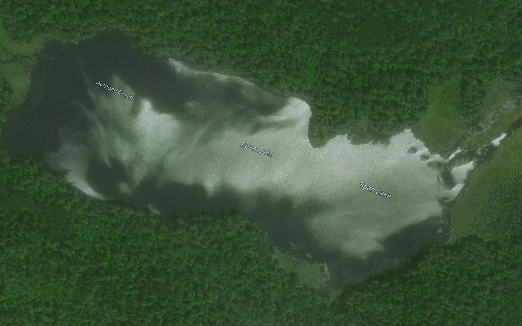 Satellite map of the Span Lake