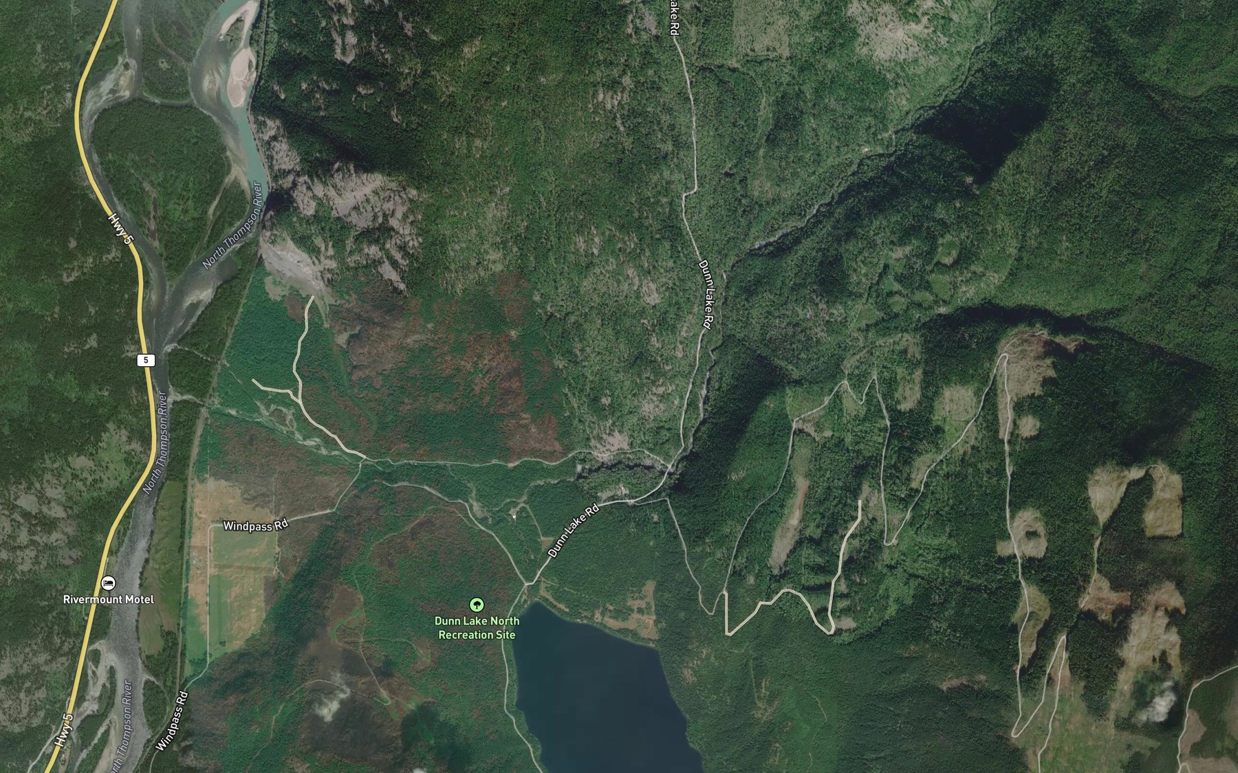 Satellite map of the Teather Creek