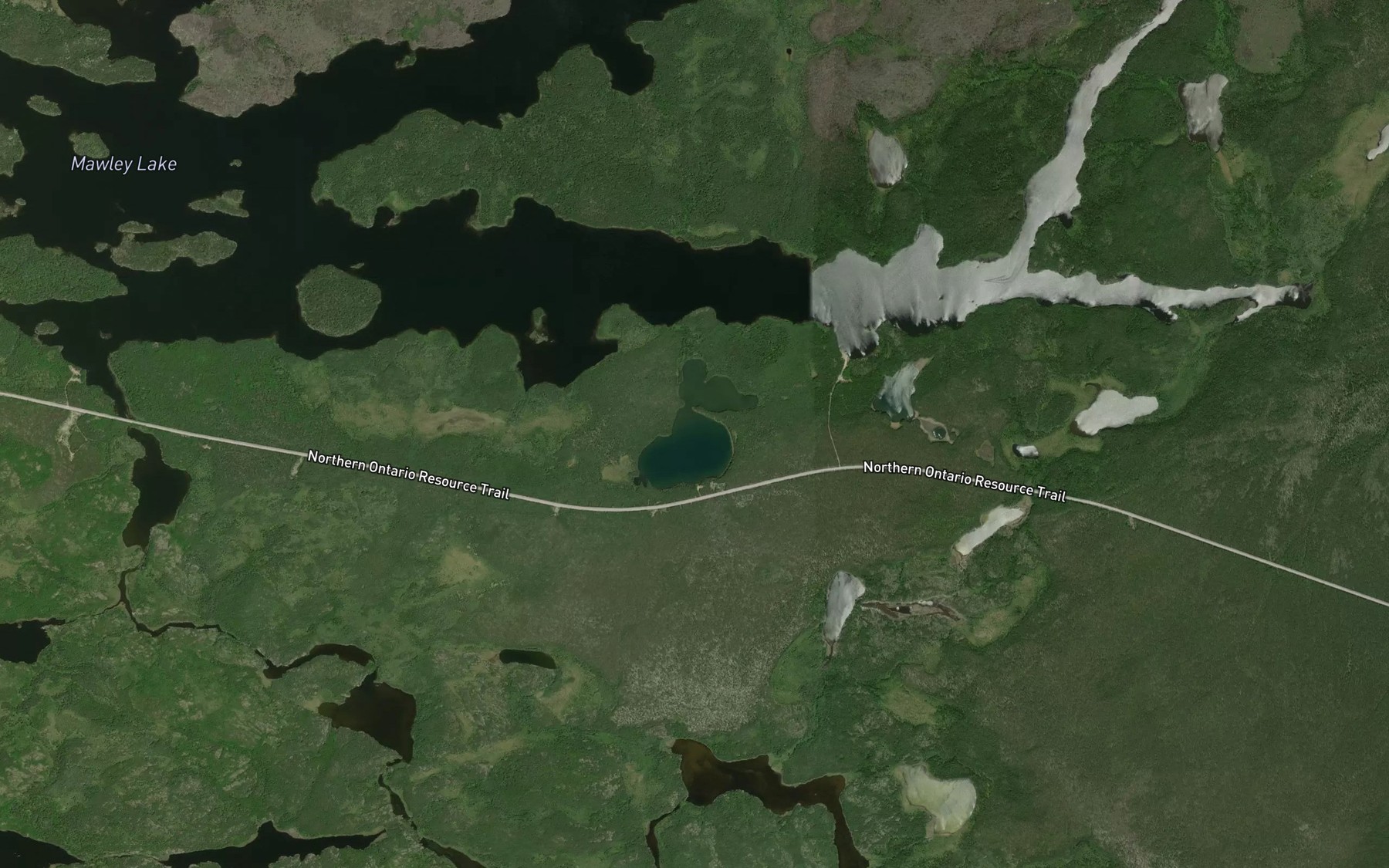 Satellite map of the Green Bug Lake