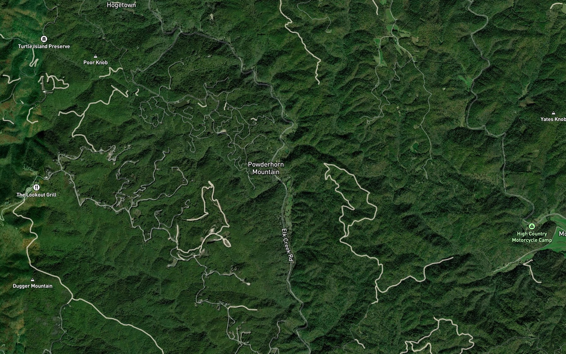 Satellite map of the Laurel Creek