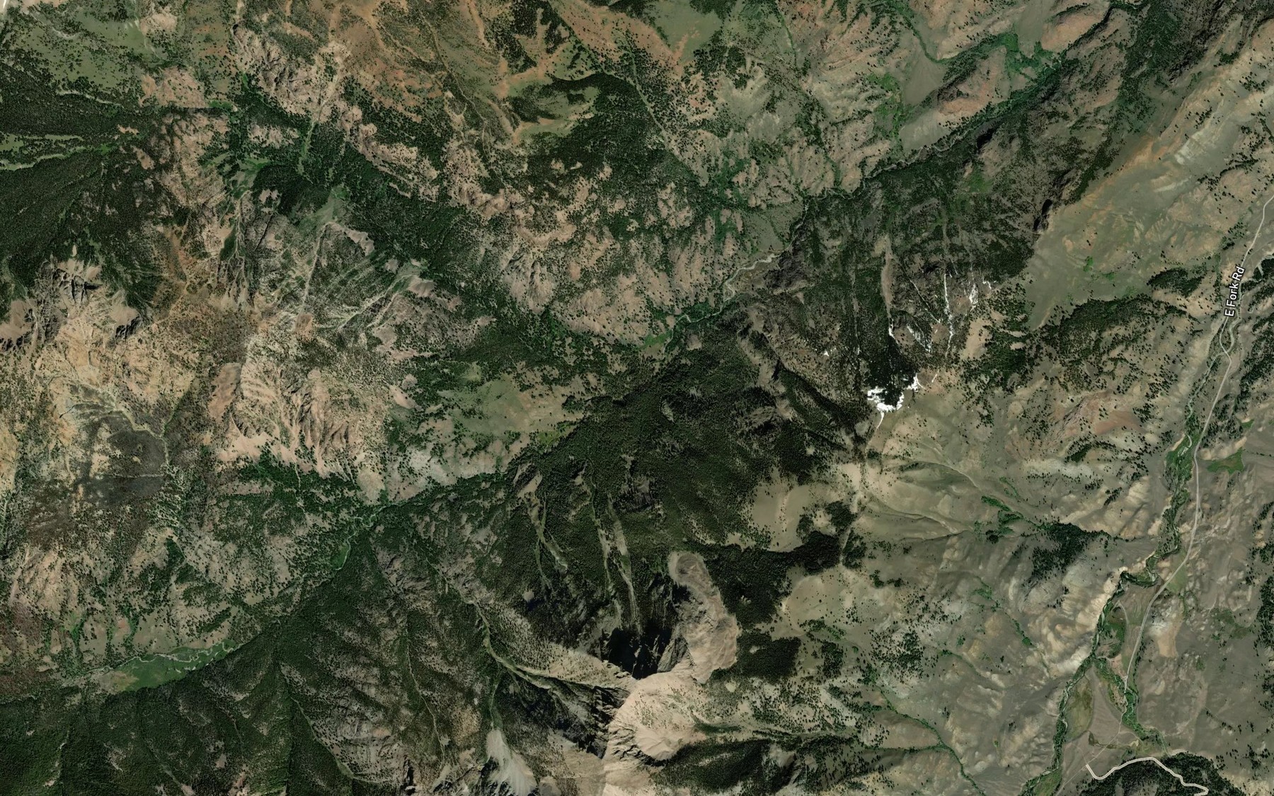 Satellite map of the Chamberlain Creek