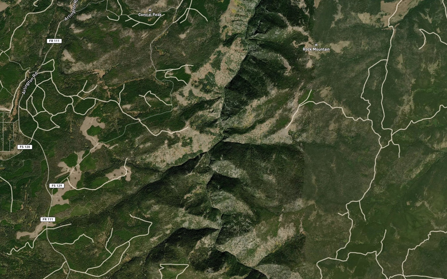 Satellite map of the Elk Creek