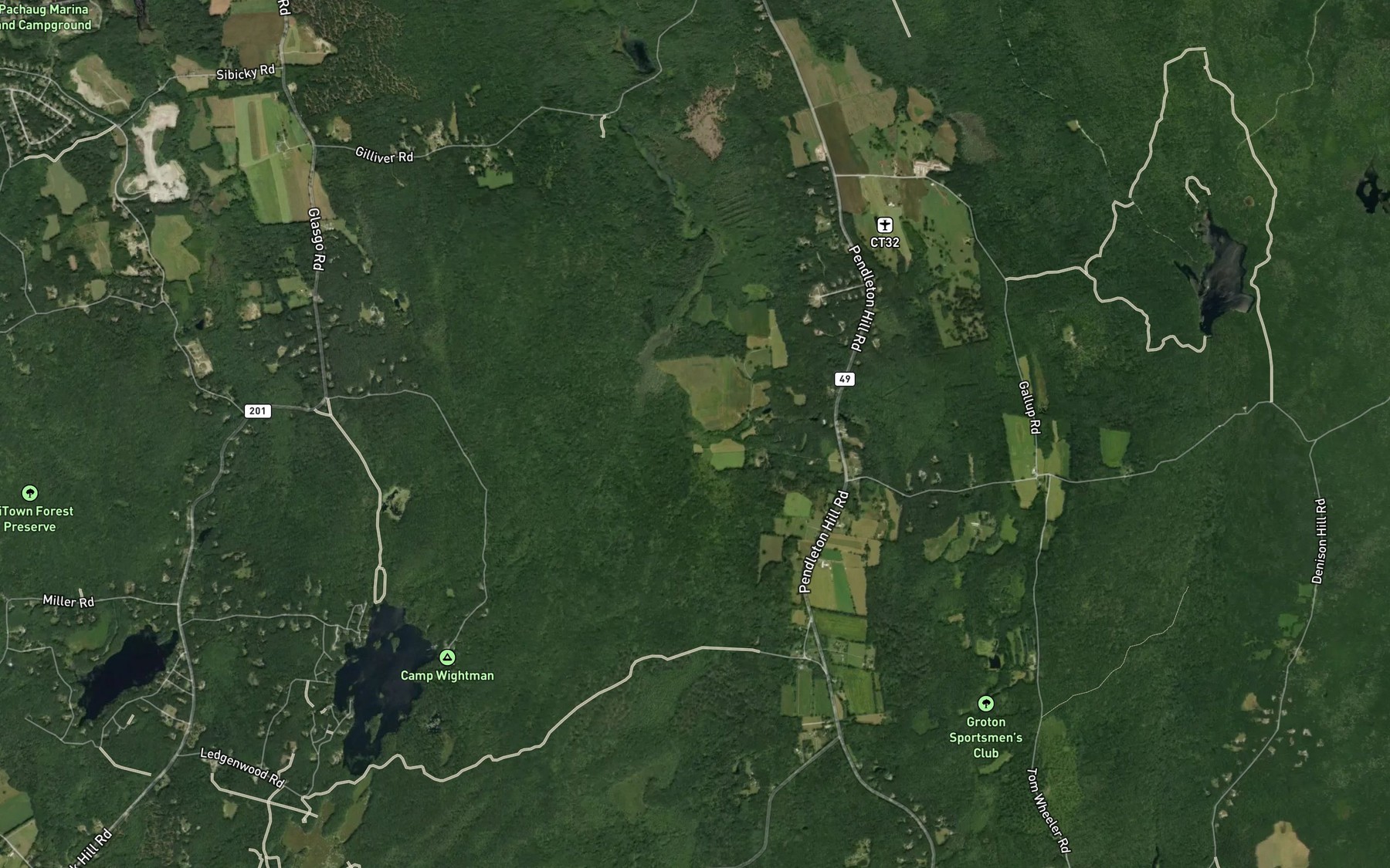 Satellite map of the Koistenen Brook