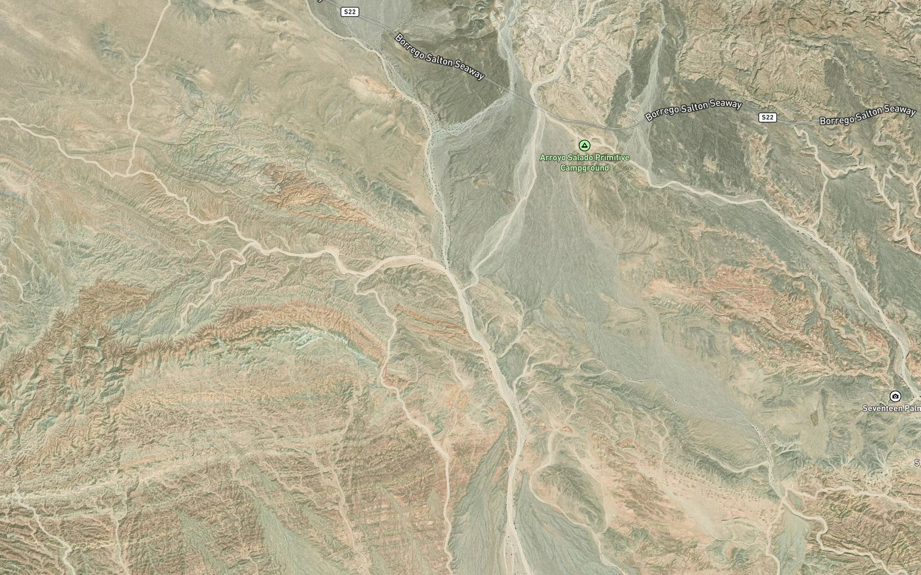 Satellite map of the Ella Wash