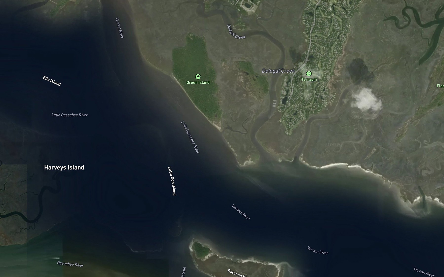 Satellite map of the Cornfield