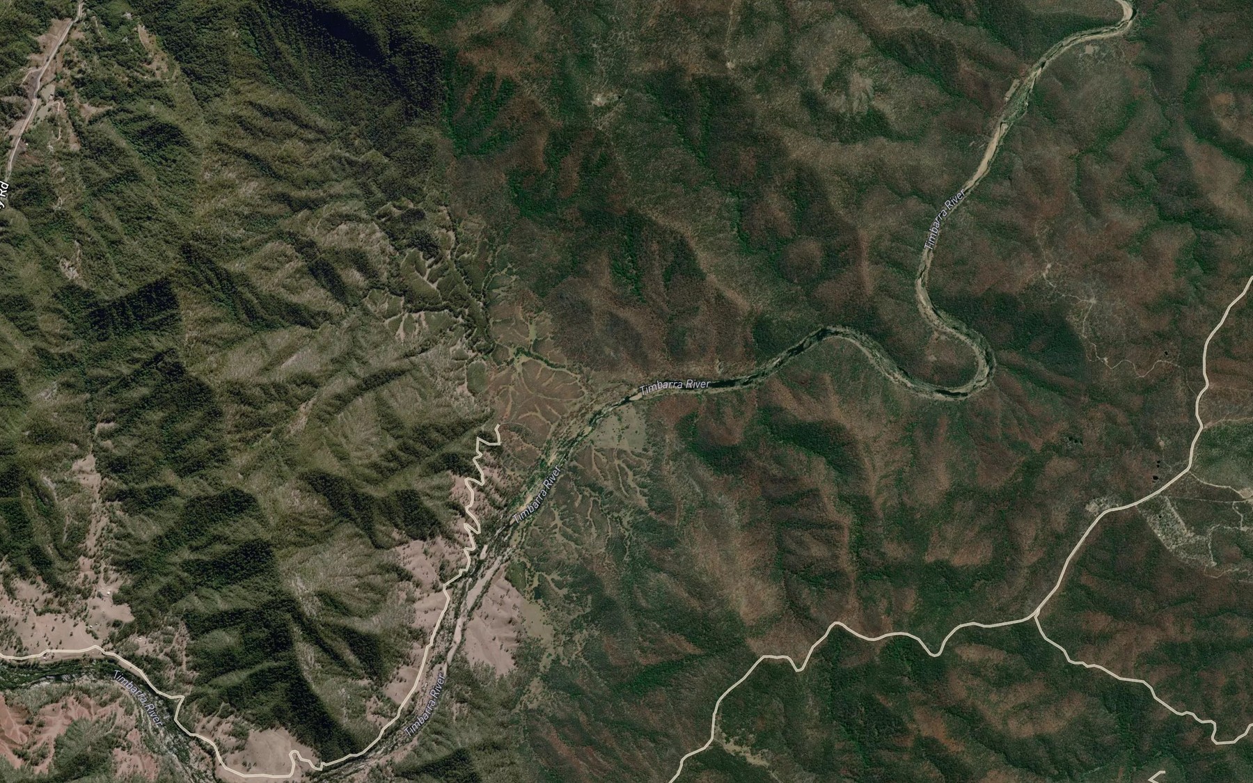 Satellite map of the Oaky Creek