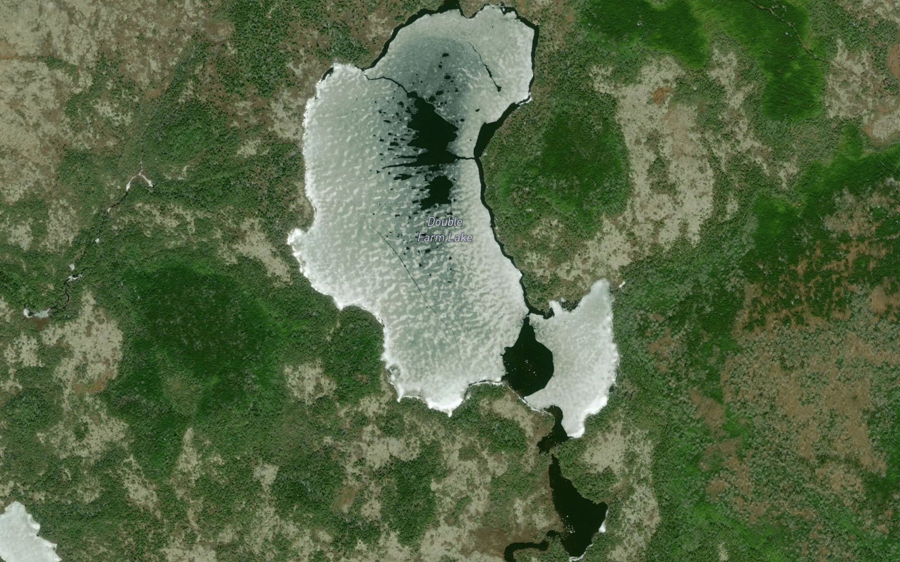 Satellite map of the Double Farm Lake
