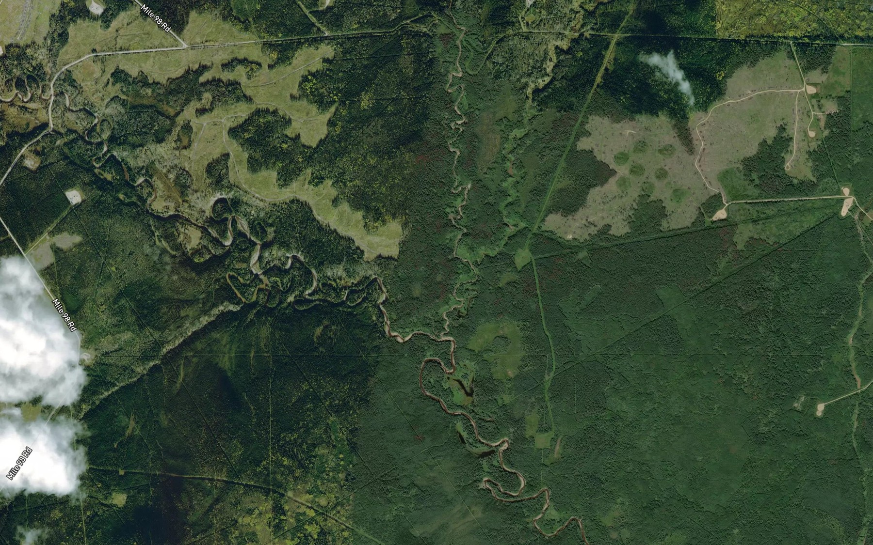 Satellite map of the North Aitken Creek
