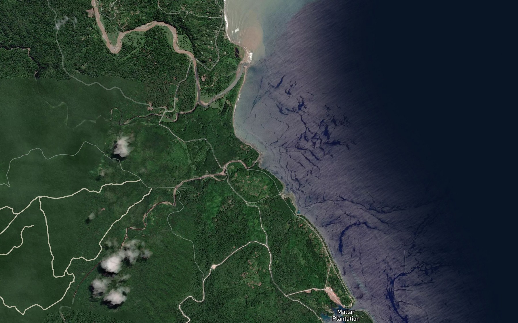 Satellite map of the Warabu River