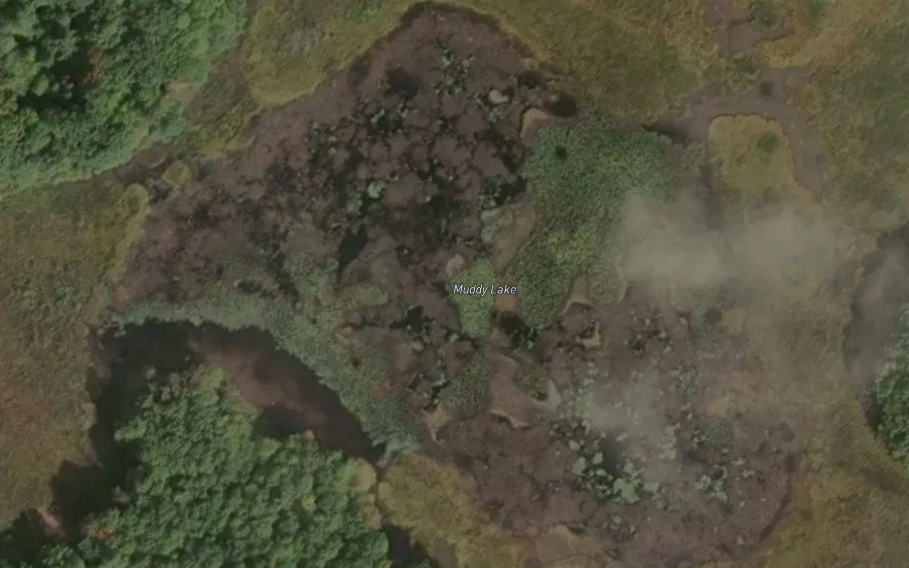 Satellite map of the Muddy Lake