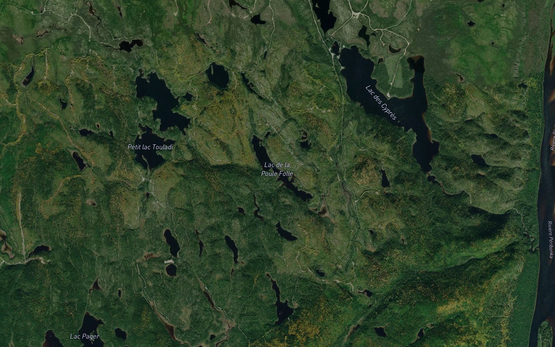 Satellite map of the Lac de la Poule Folle