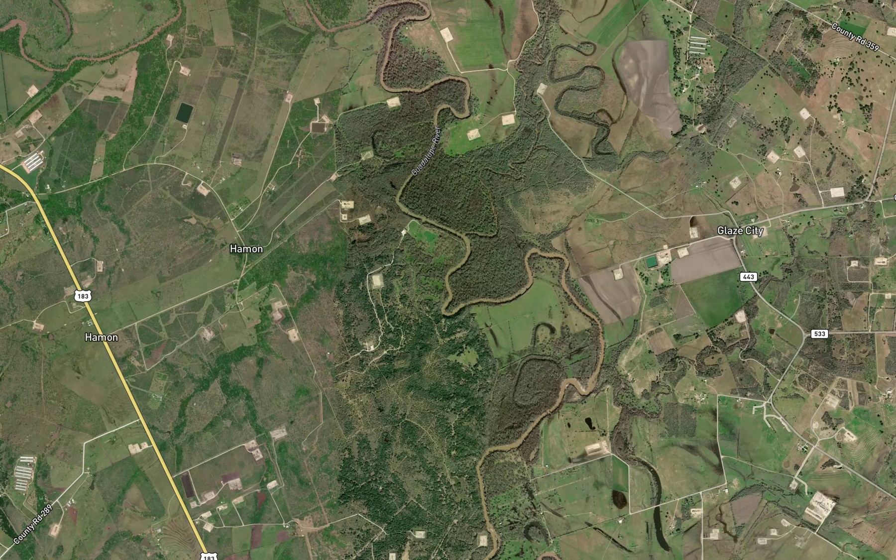 Satellite map of the Freeman Creek