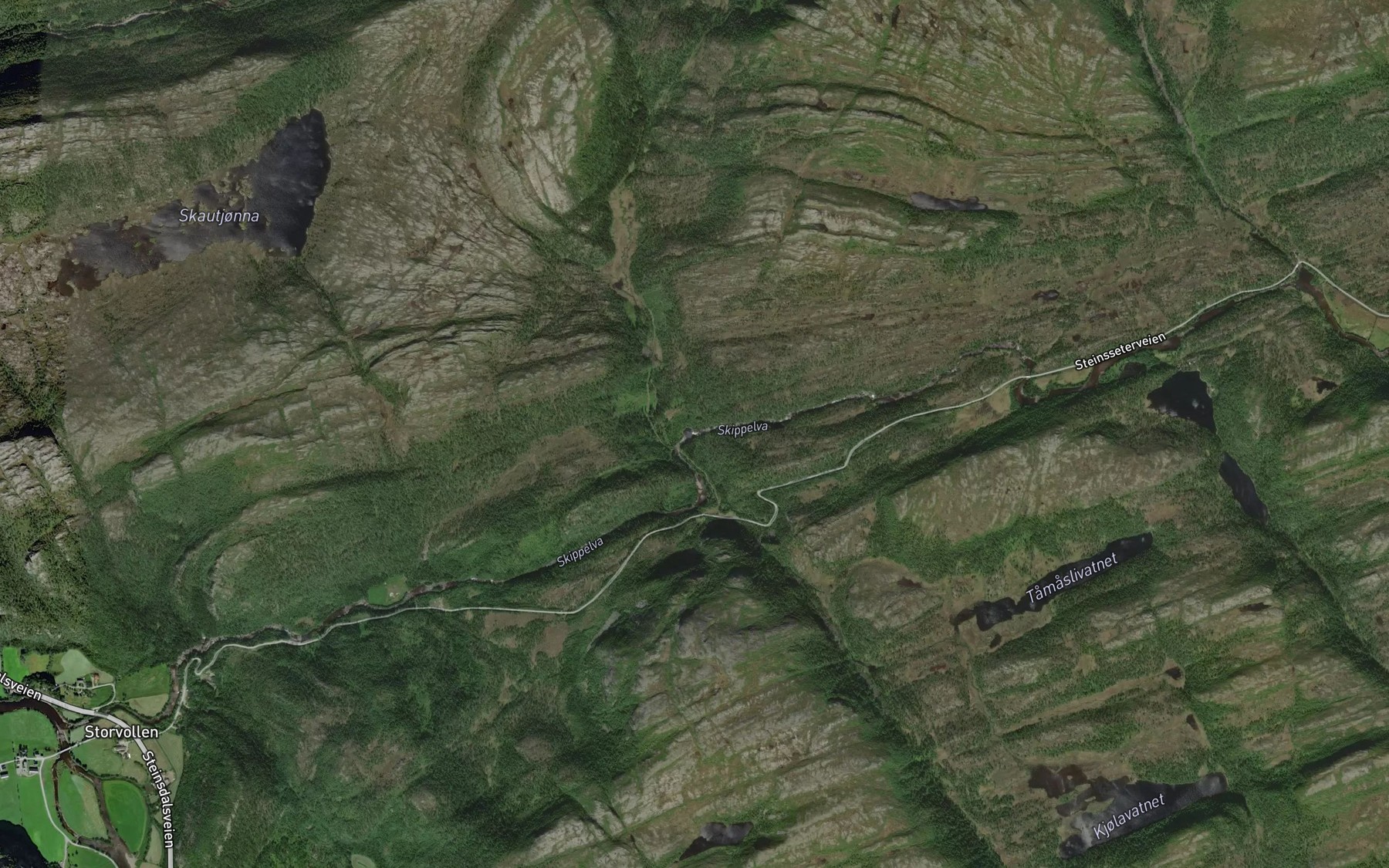 Satellite map of the Smordalsfossen