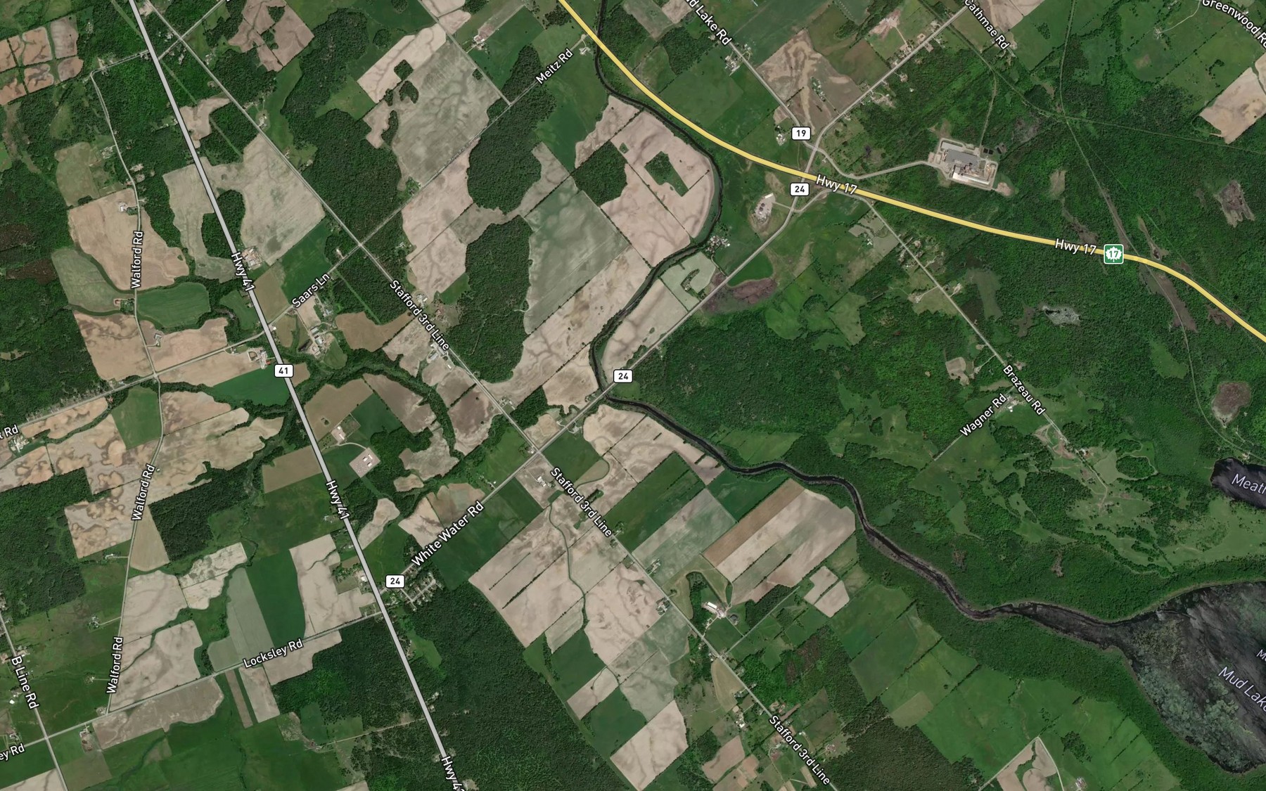 Satellite map of the Hennessys Creek