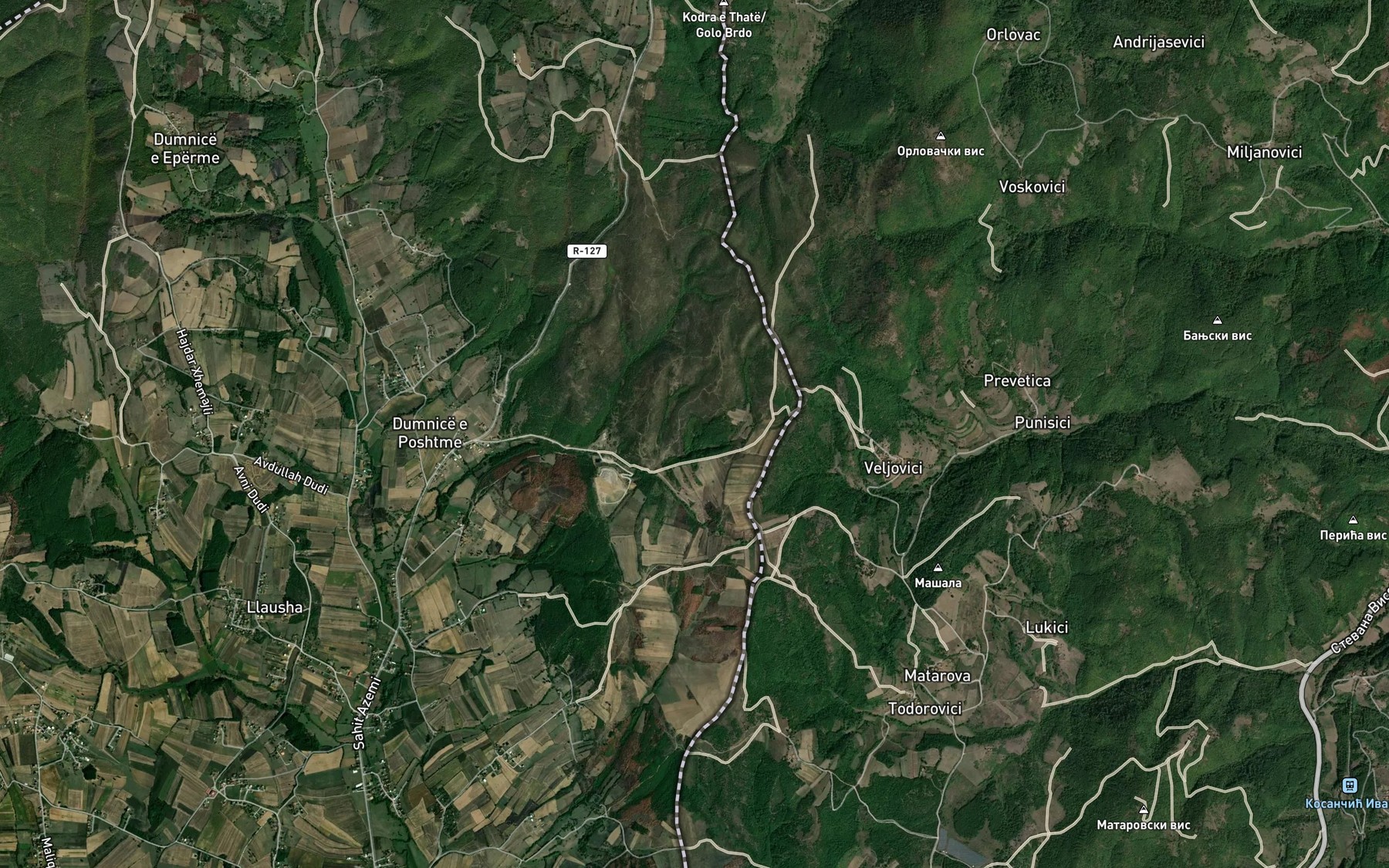 Satellite map of the Zekova Cesma