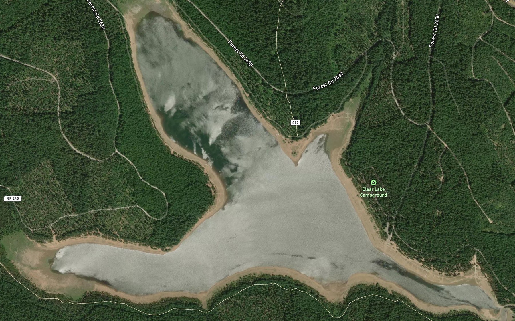Satellite map of the Clear Lake