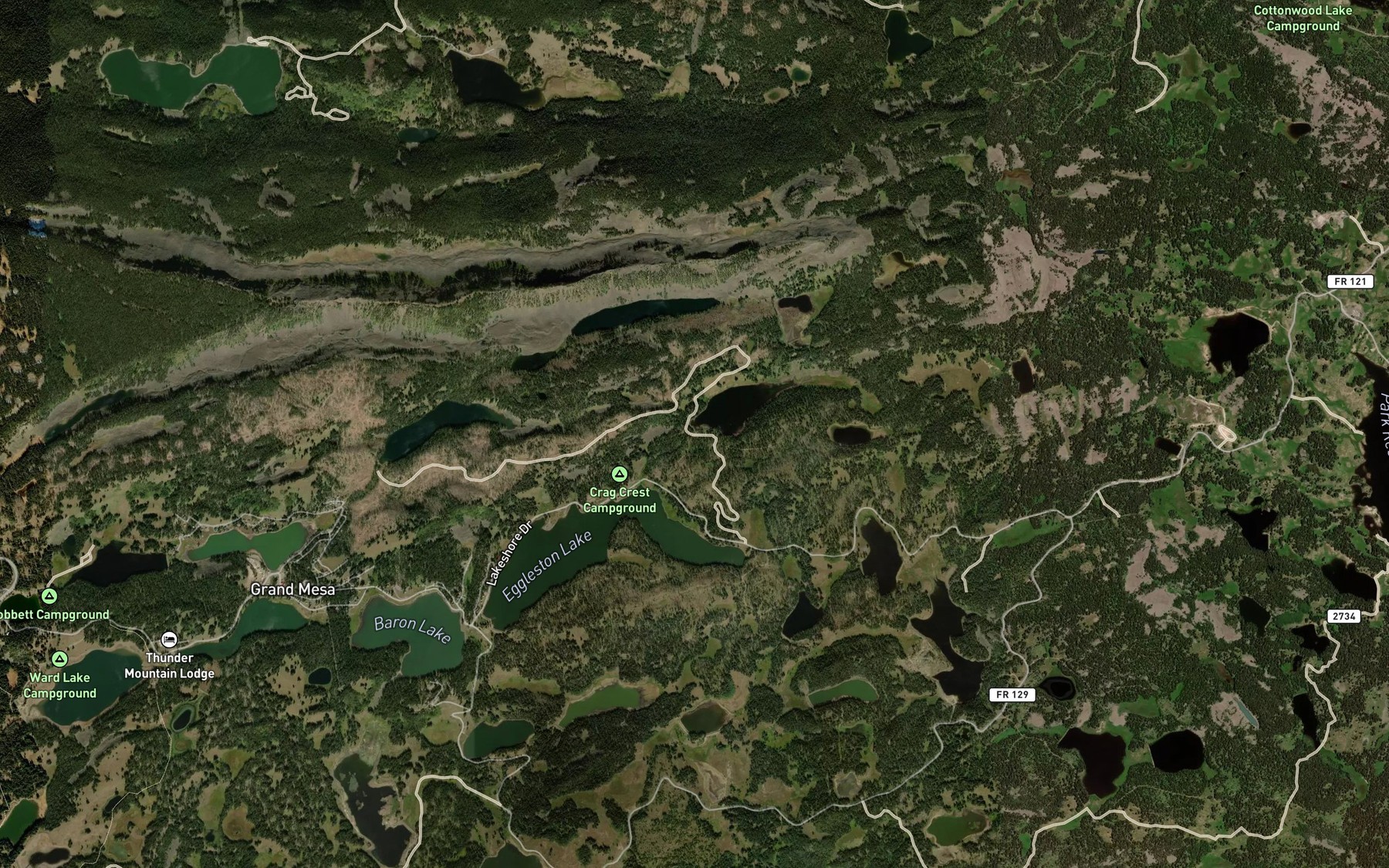 Satellite map of the Little Eggleston Reservoir