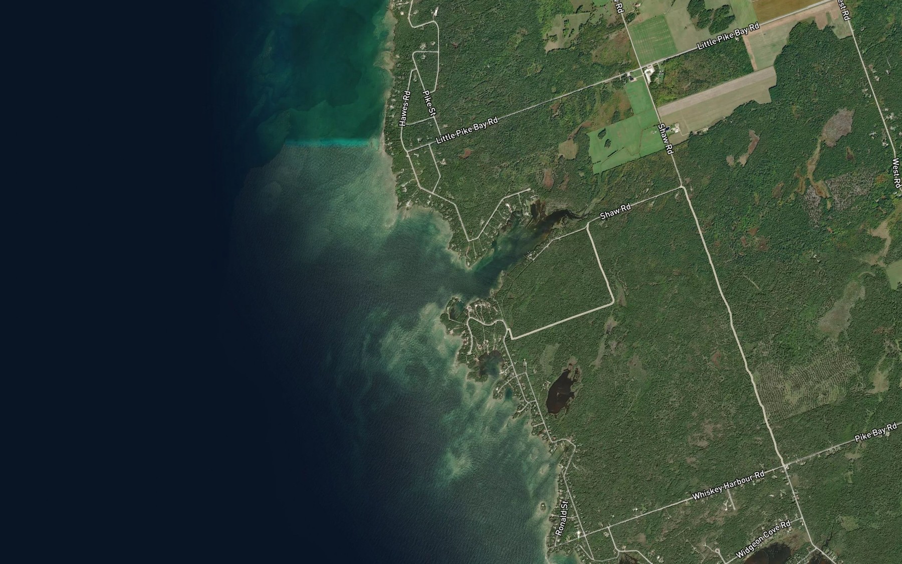 Satellite map of the Little Pike Bay