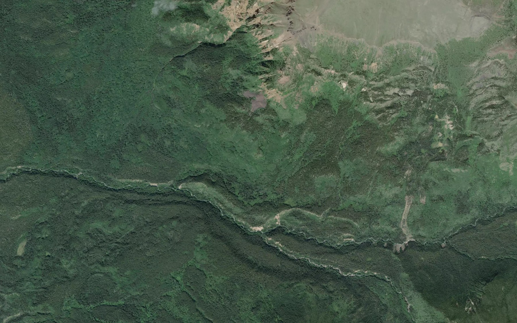 Satellite map of the Walkout Creek