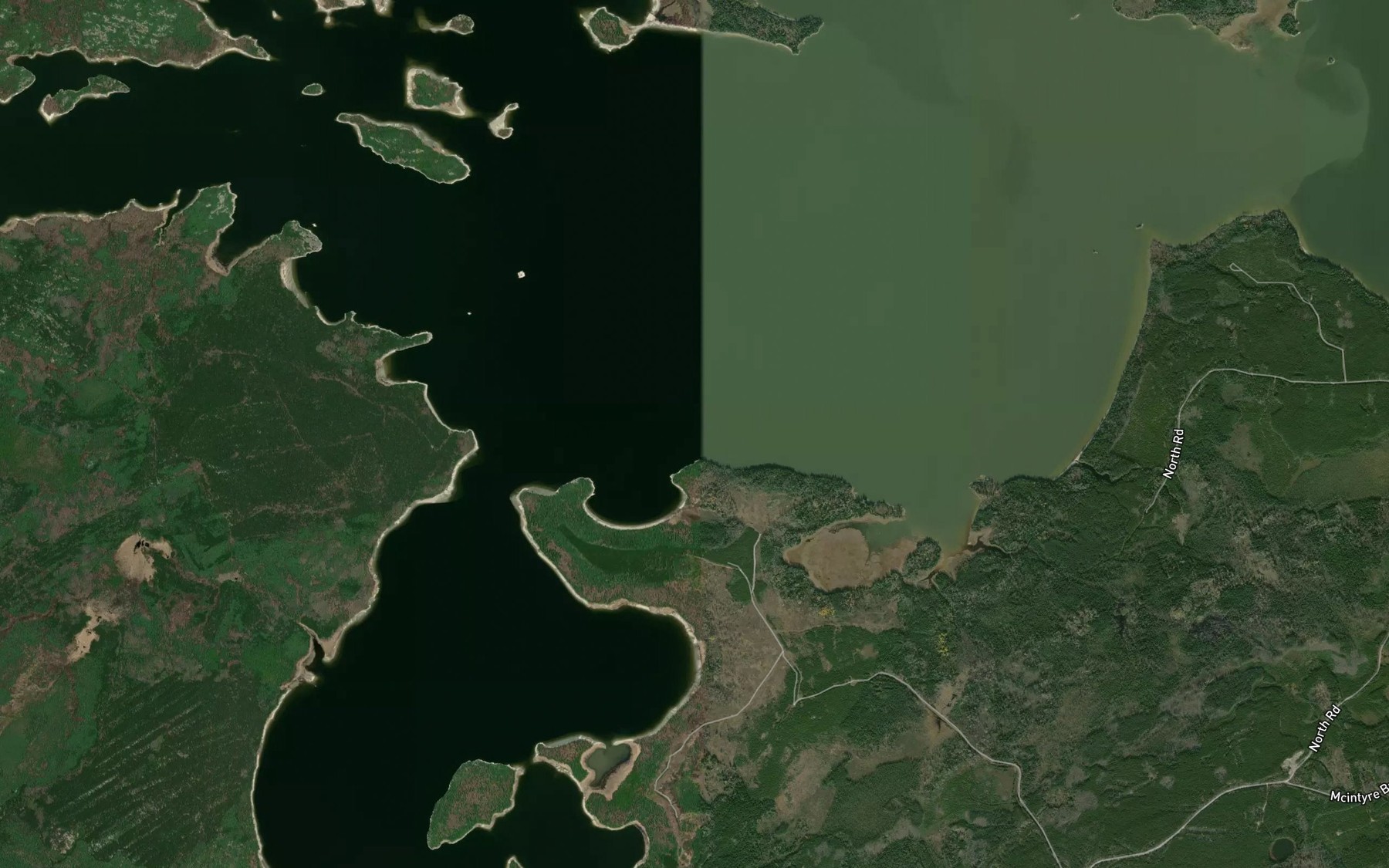 Satellite map of the Hungry Narrows