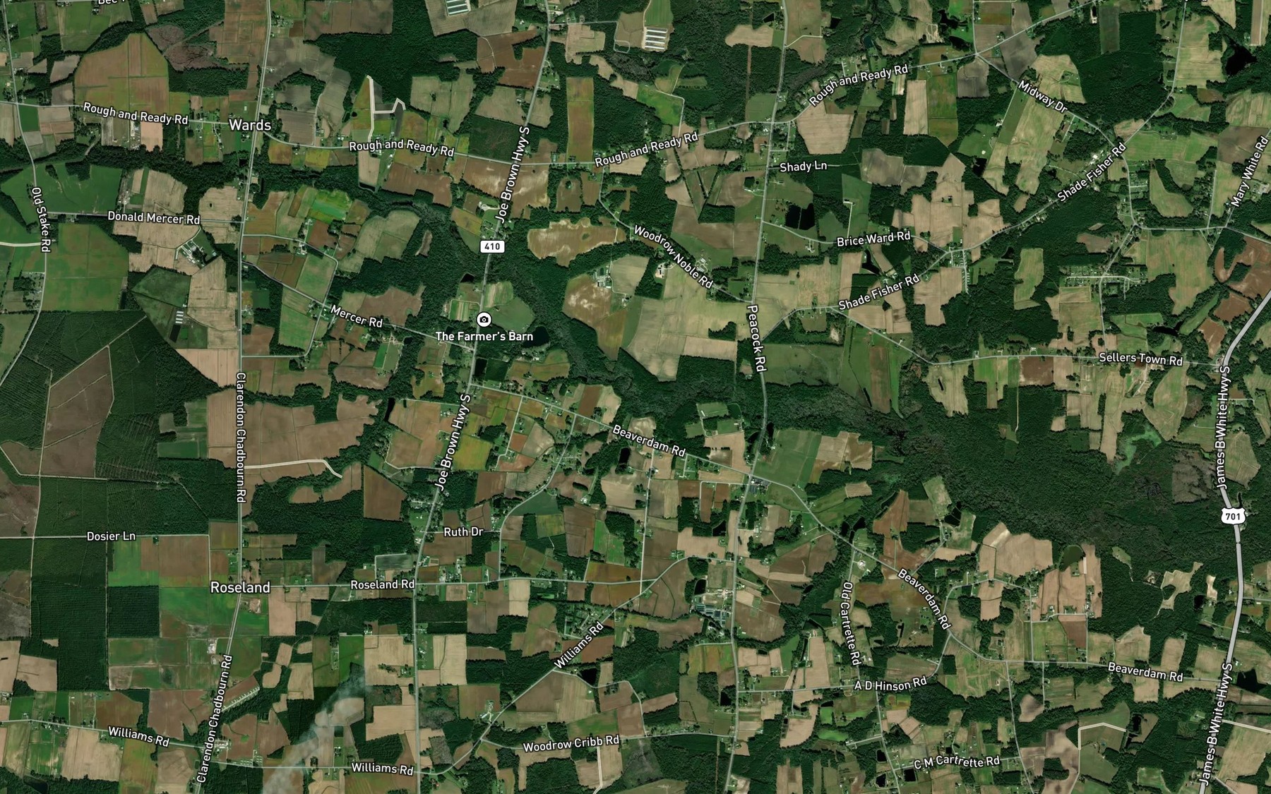 Satellite map of the Graveyard Branch