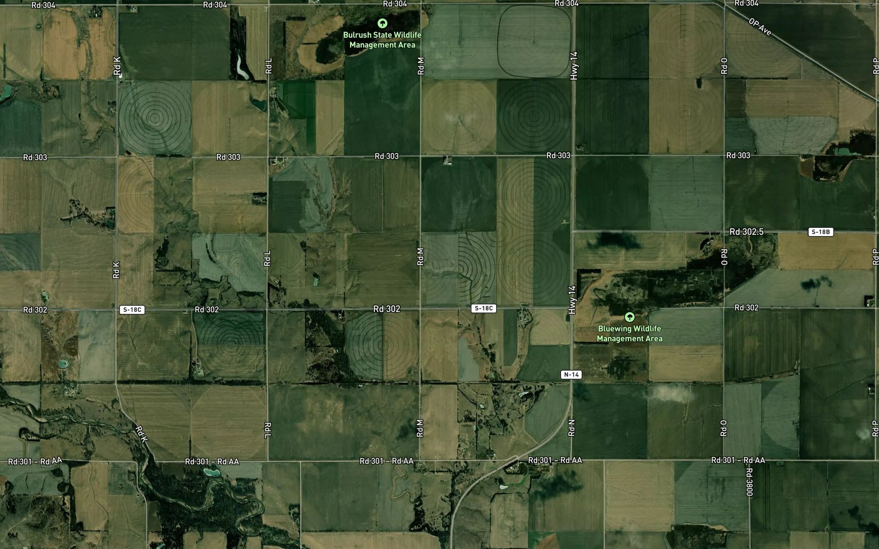 Satellite map of the Hoyt Reservoir