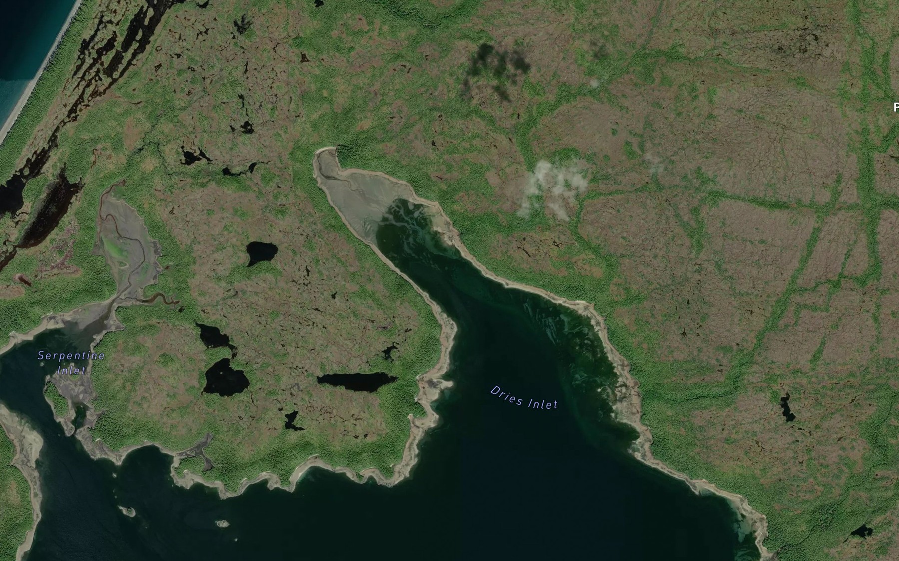 Satellite map of the Dries Inlet