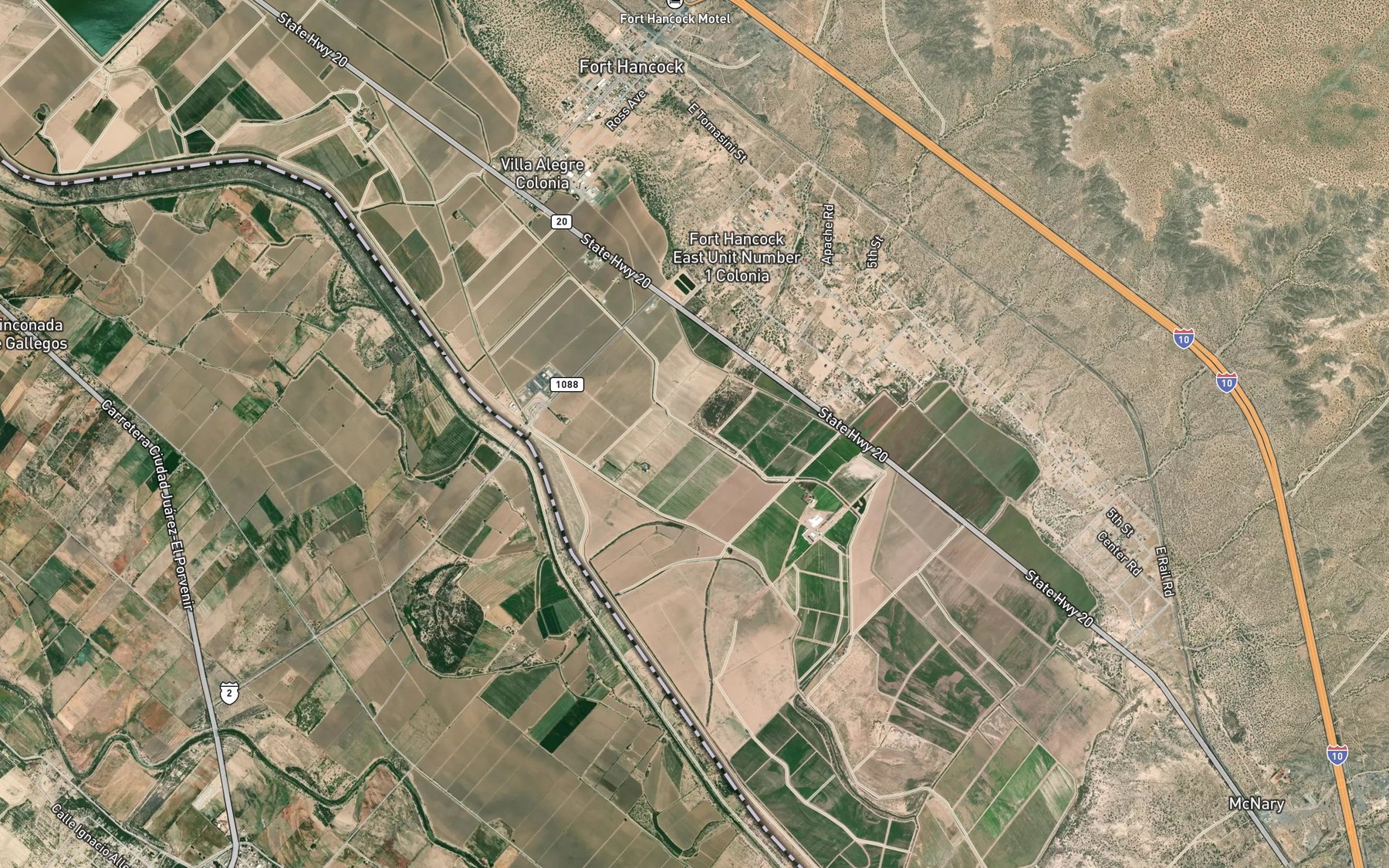 Satellite map of the Middle Drain