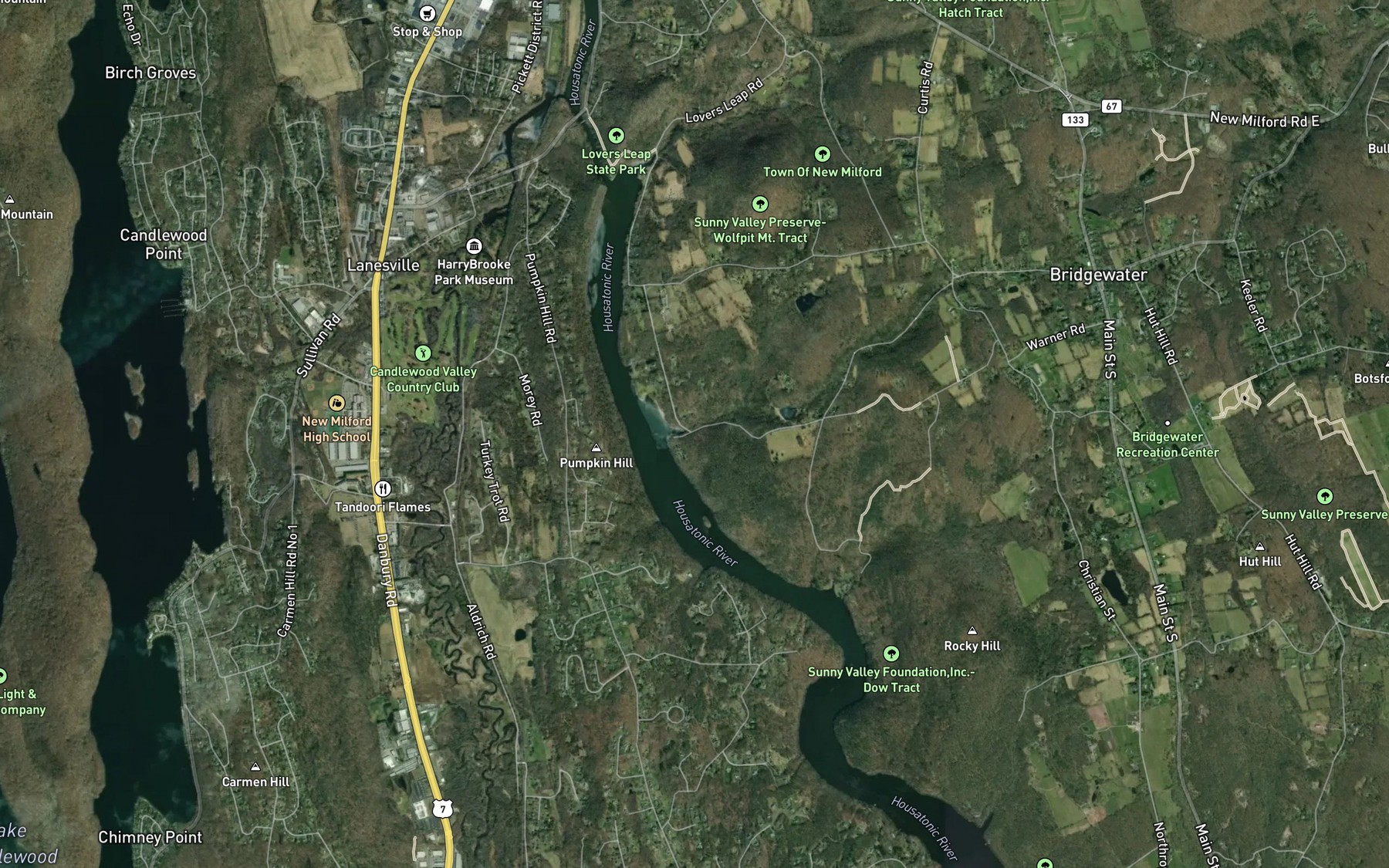 Satellite map of the Clapboard Oak Brook