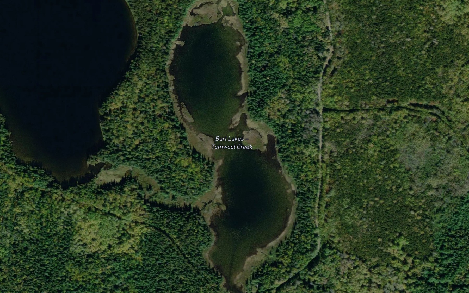 Satellite map of the Burl Lakes