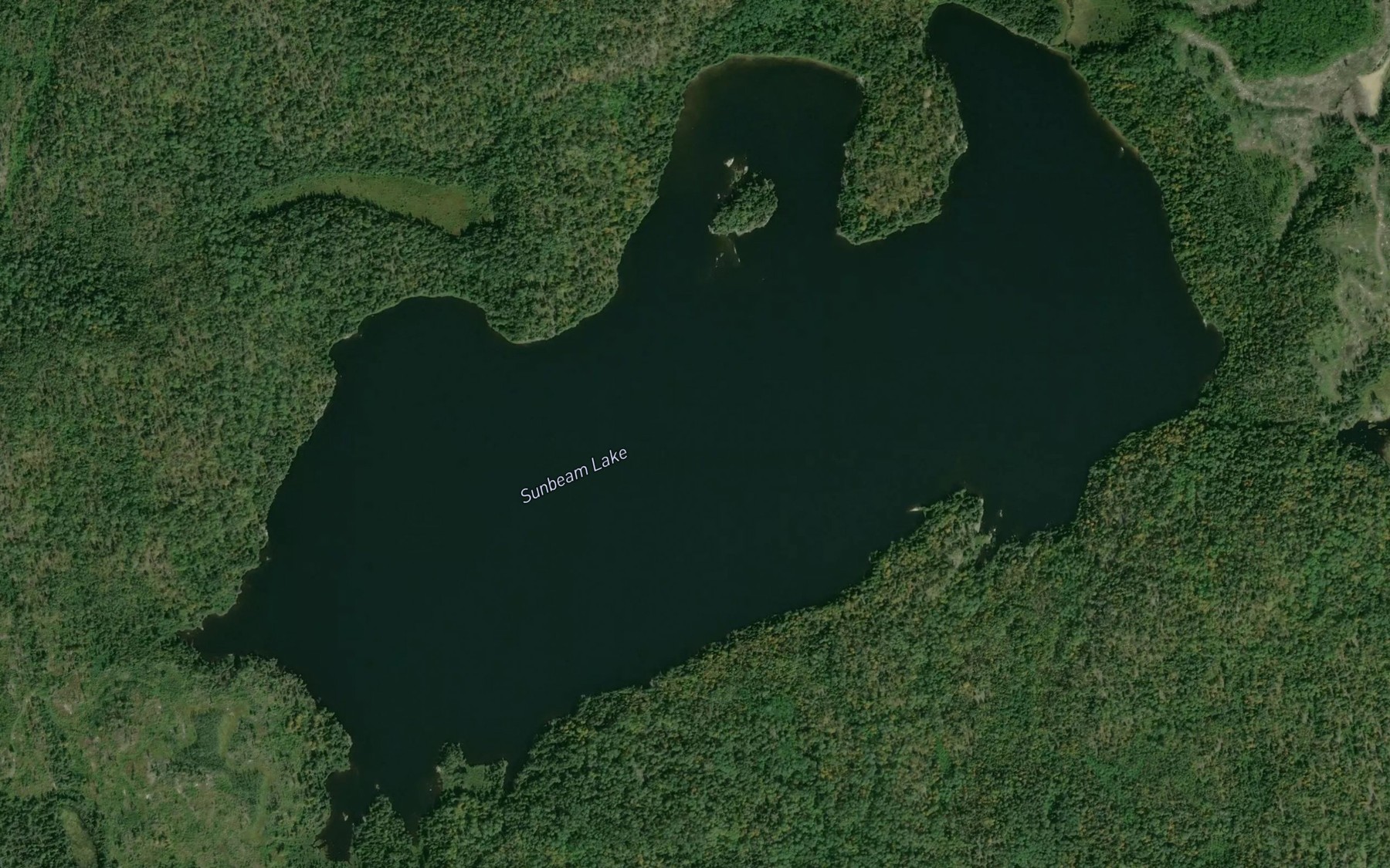 Satellite map of the Sunbeam Lake