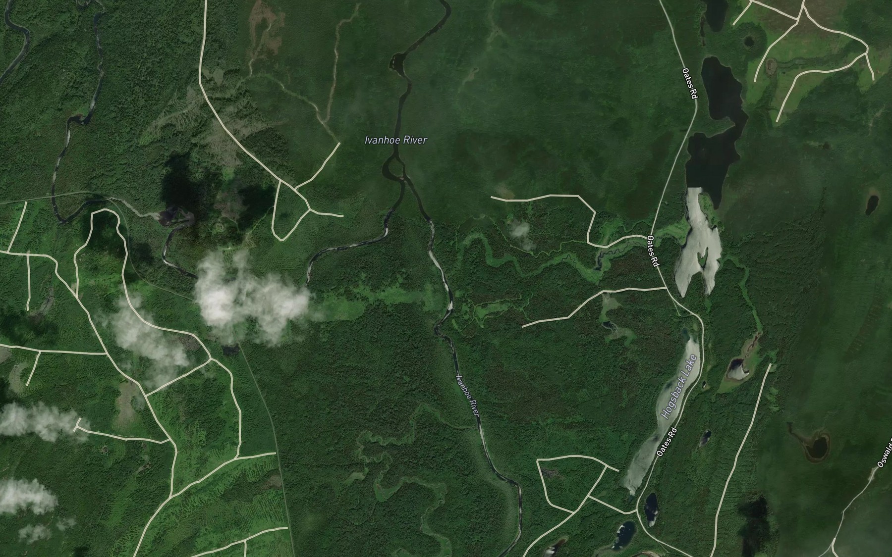 Satellite map of the Biting Creek