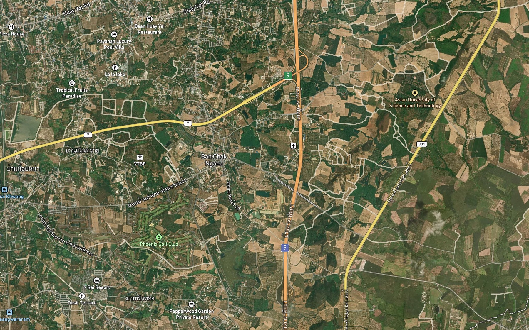 Satellite map of the Nong Chak Ngaeo