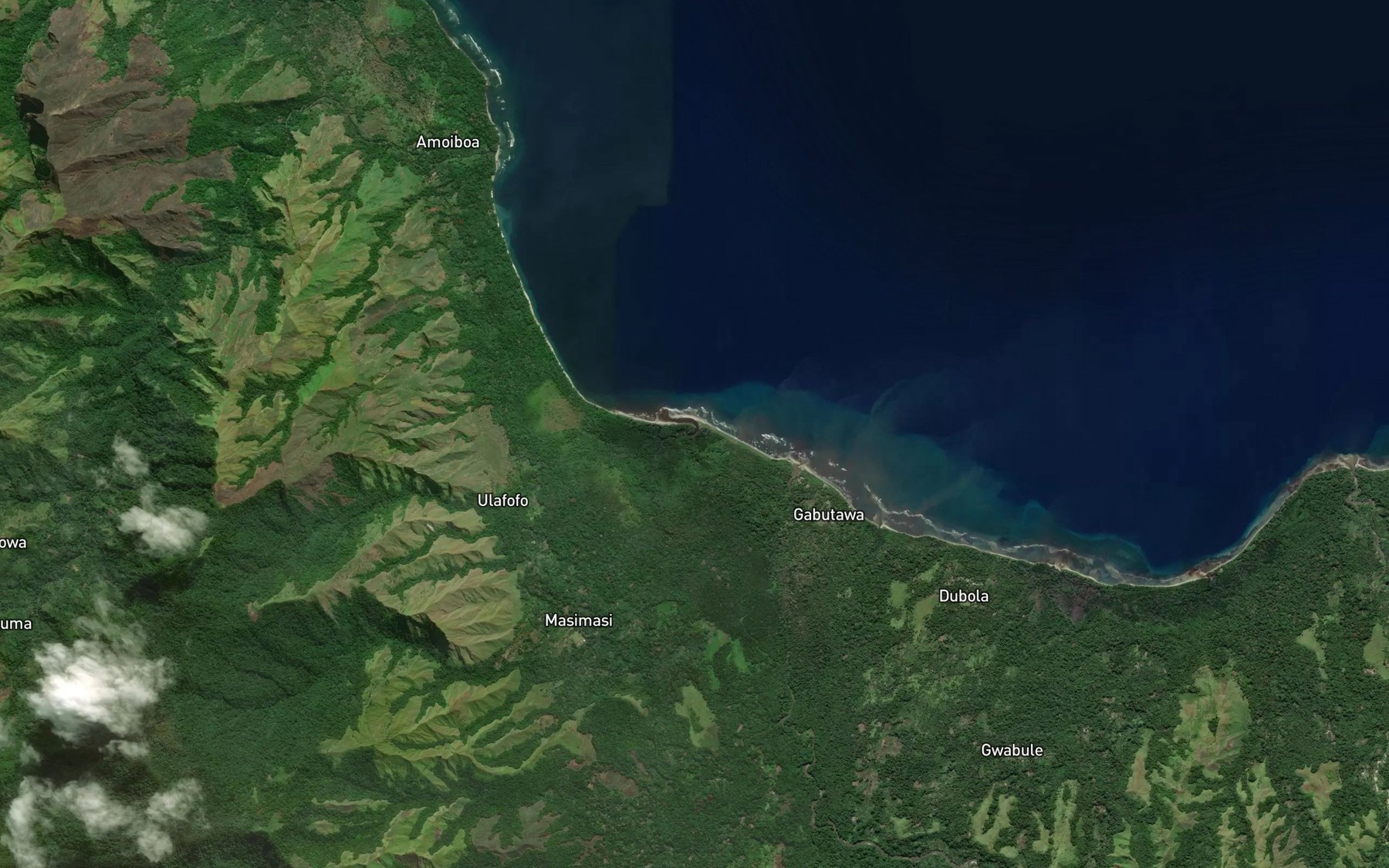 Satellite map of the Ataata Creek