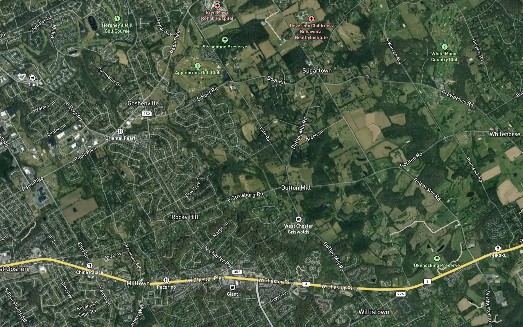 Satellite map of the Sinkler Lake