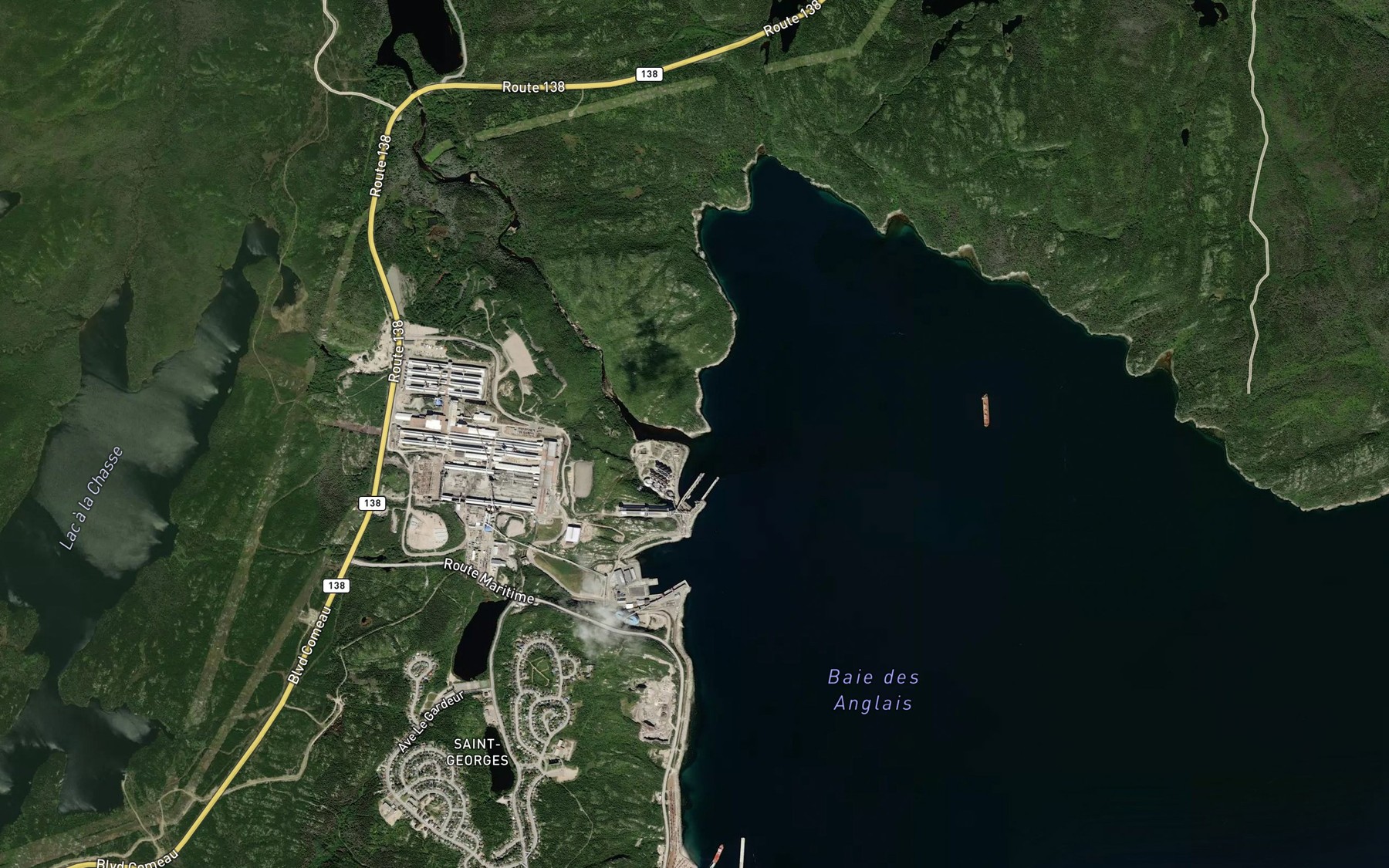Satellite map of the Riviere aux Anglais