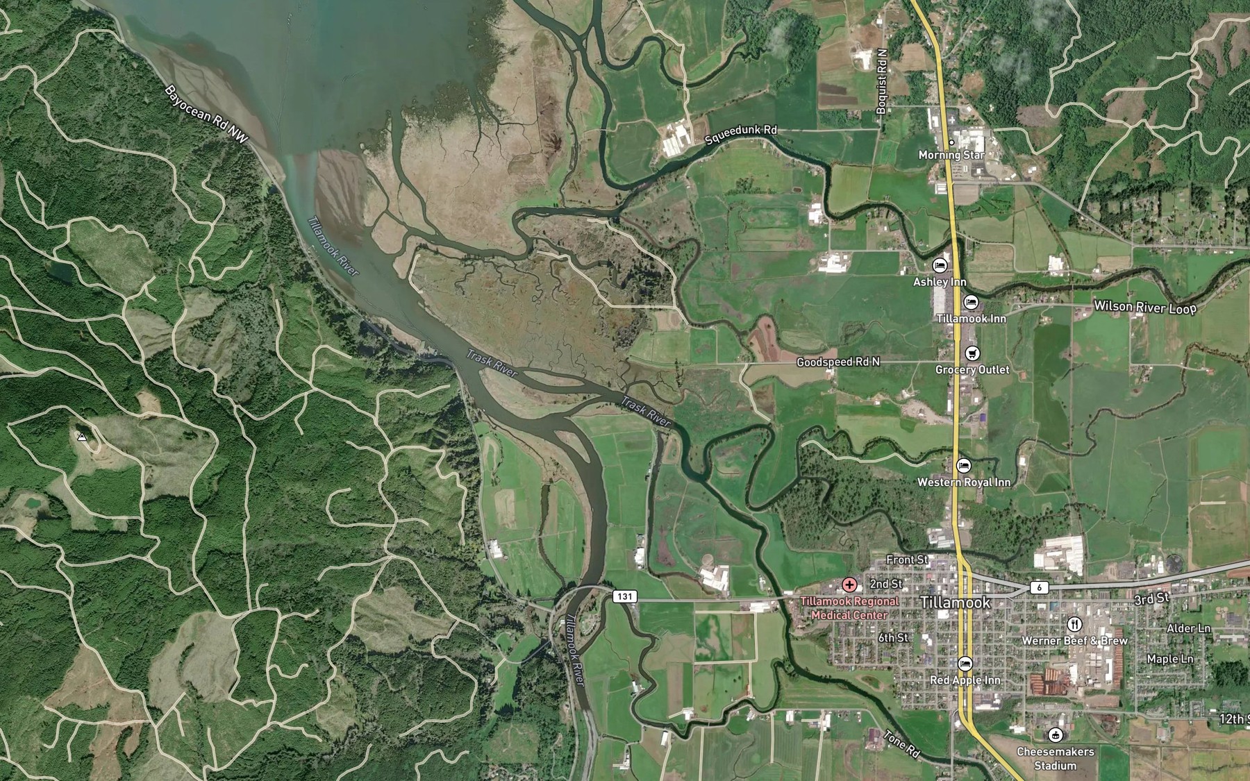 Satellite map of the Nolan Slough