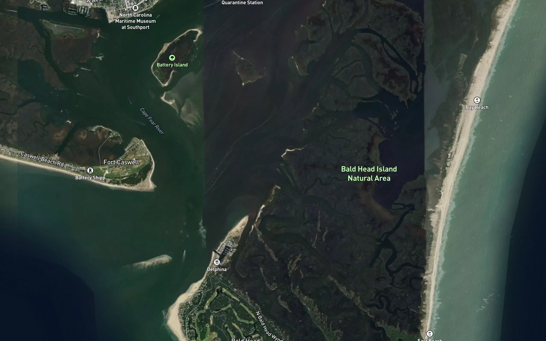 Satellite map of the Cape Creek