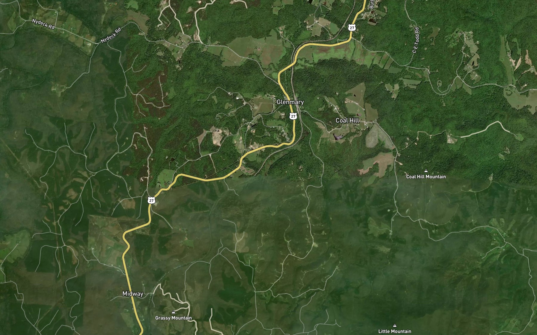 Satellite map of the Rock Falls Branch
