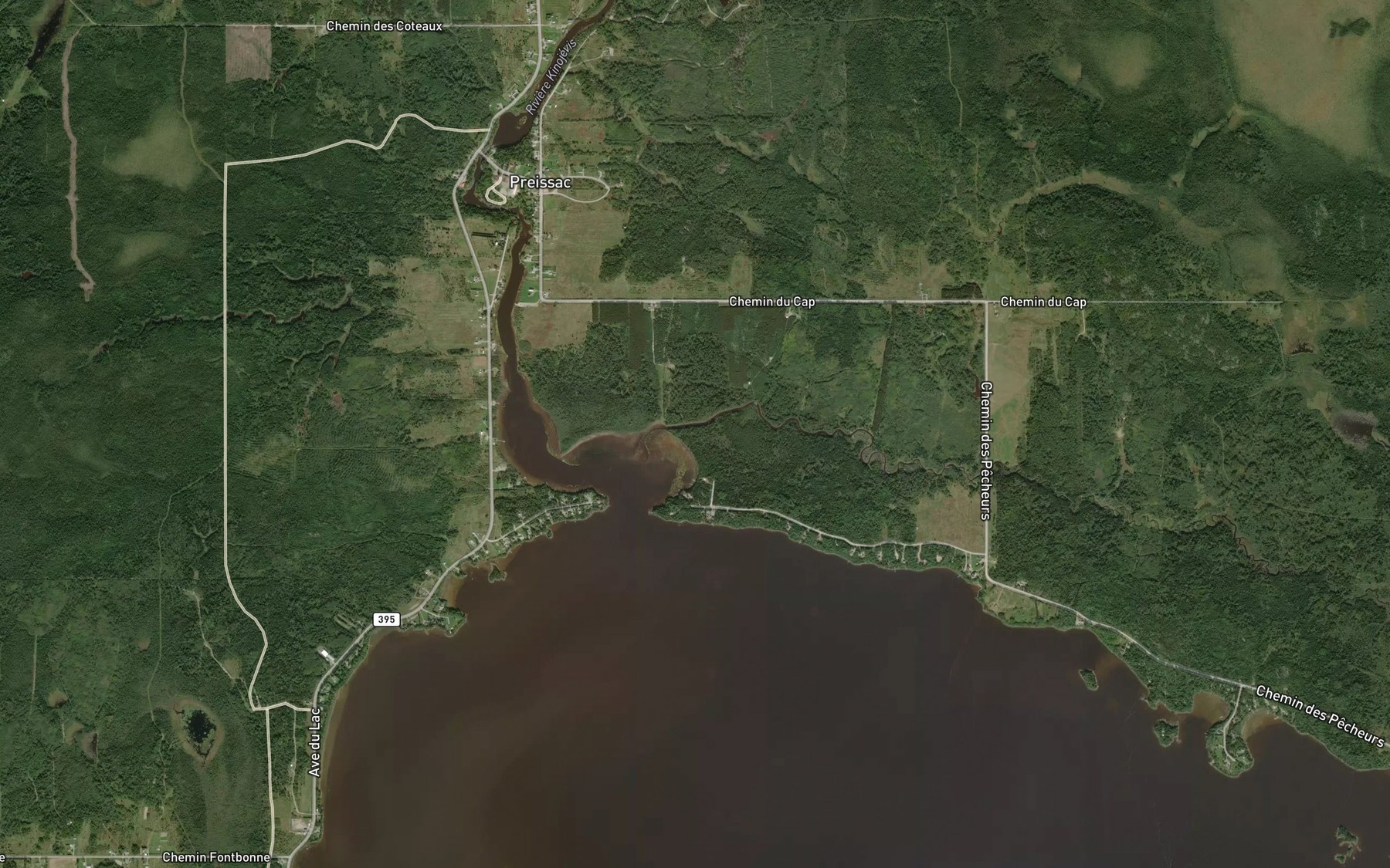 Satellite map of the Ruisseau Sigouin