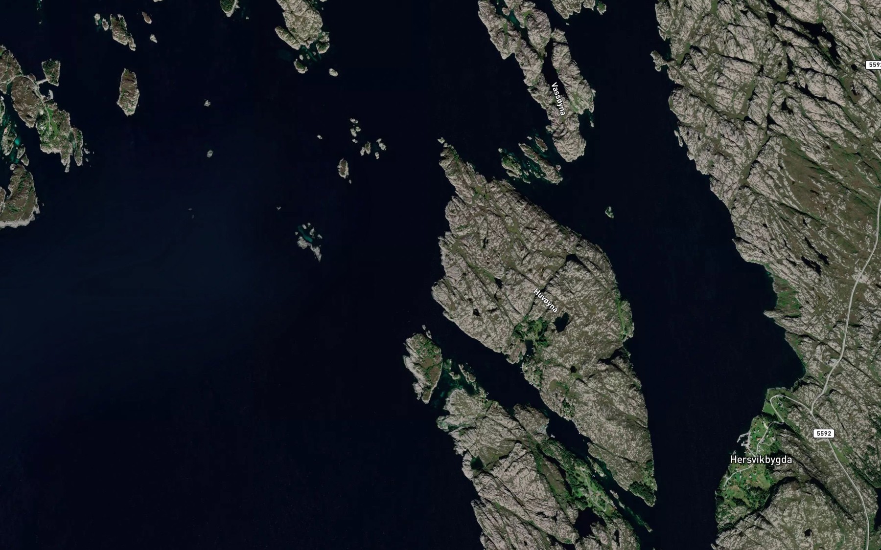 Satellite map of the Nordre Verpevika