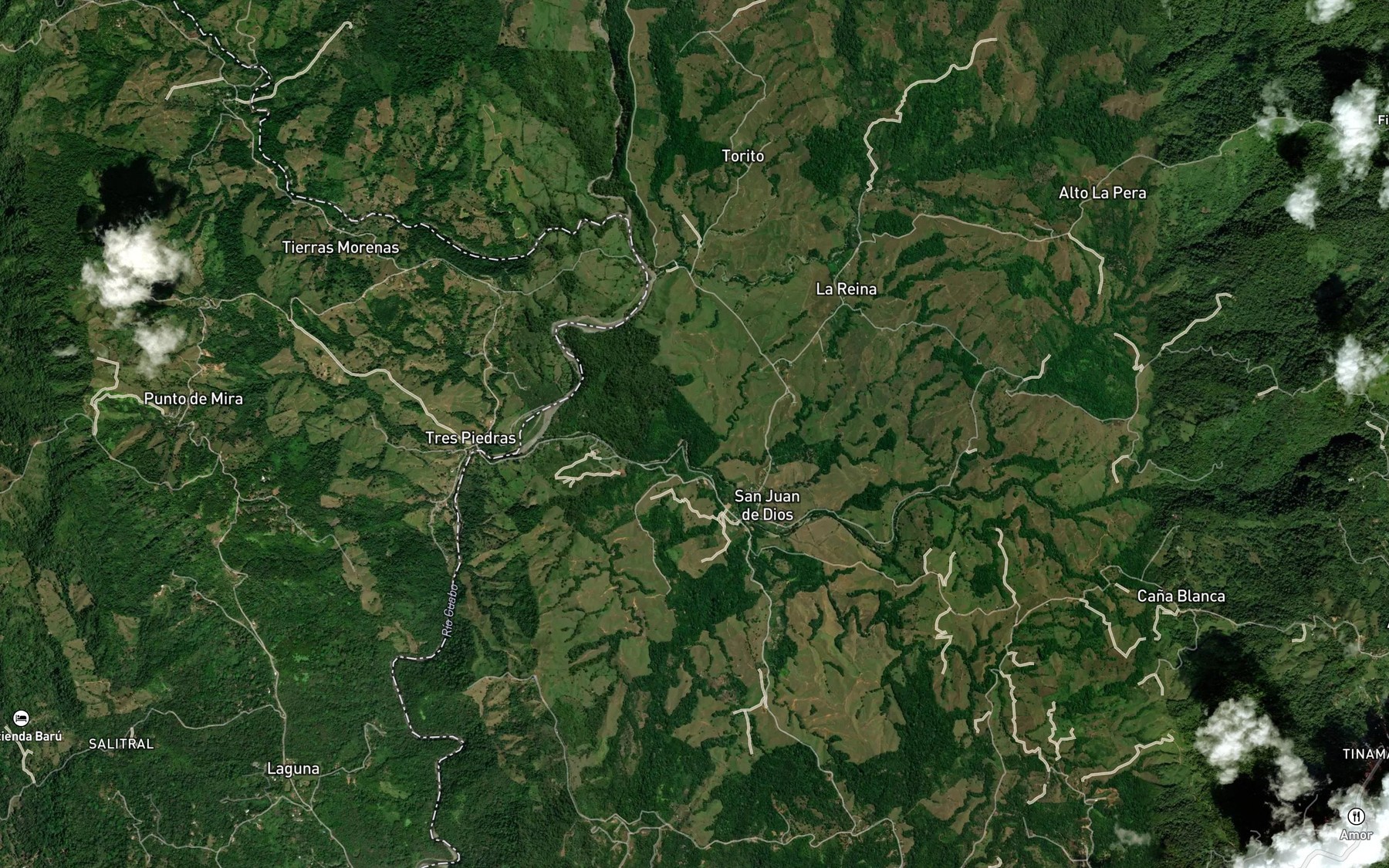 Satellite map of the Quebrada Cementerio